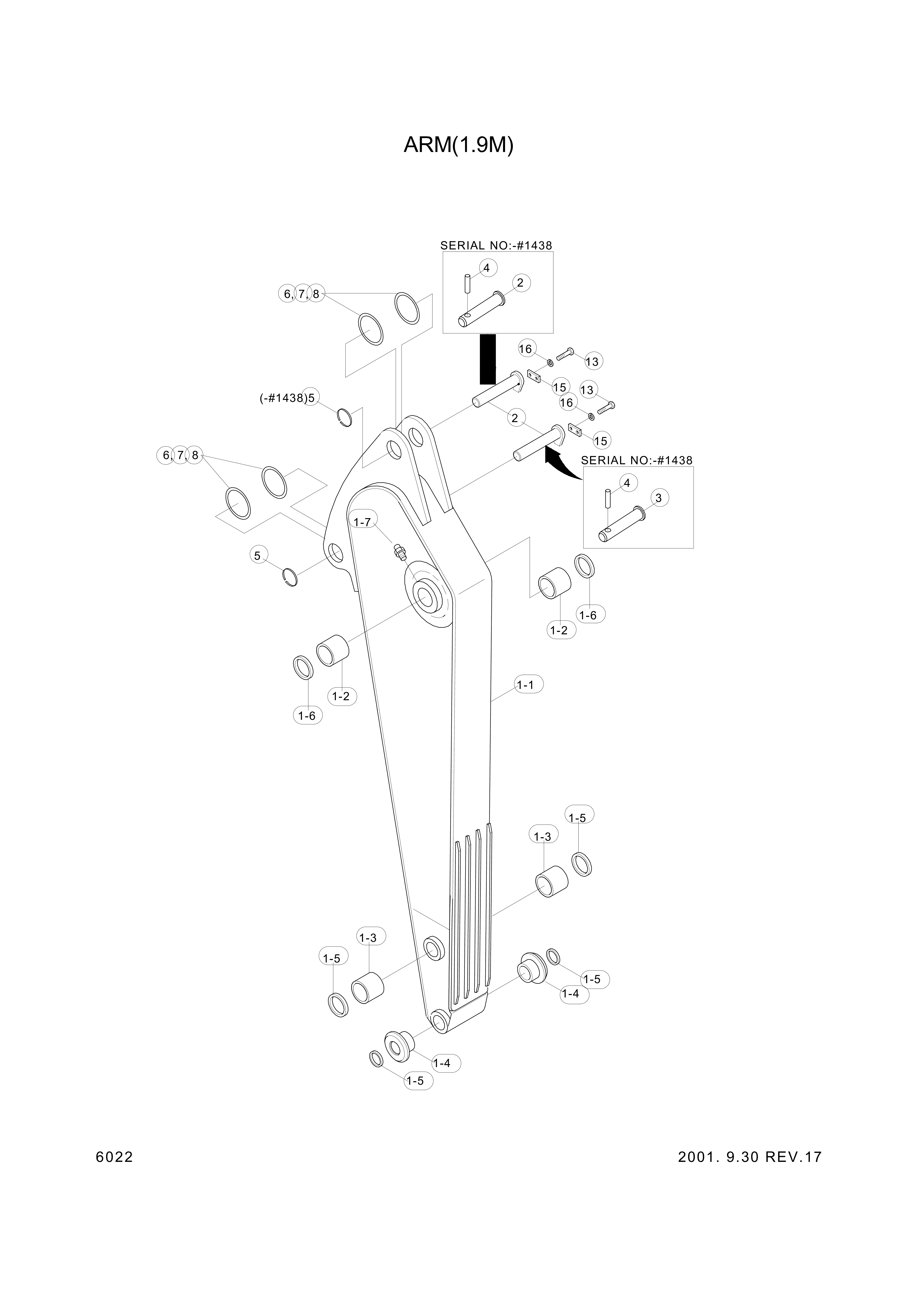 drawing for Hyundai Construction Equipment 61E8-11130 - PIN-JOINT (figure 1)