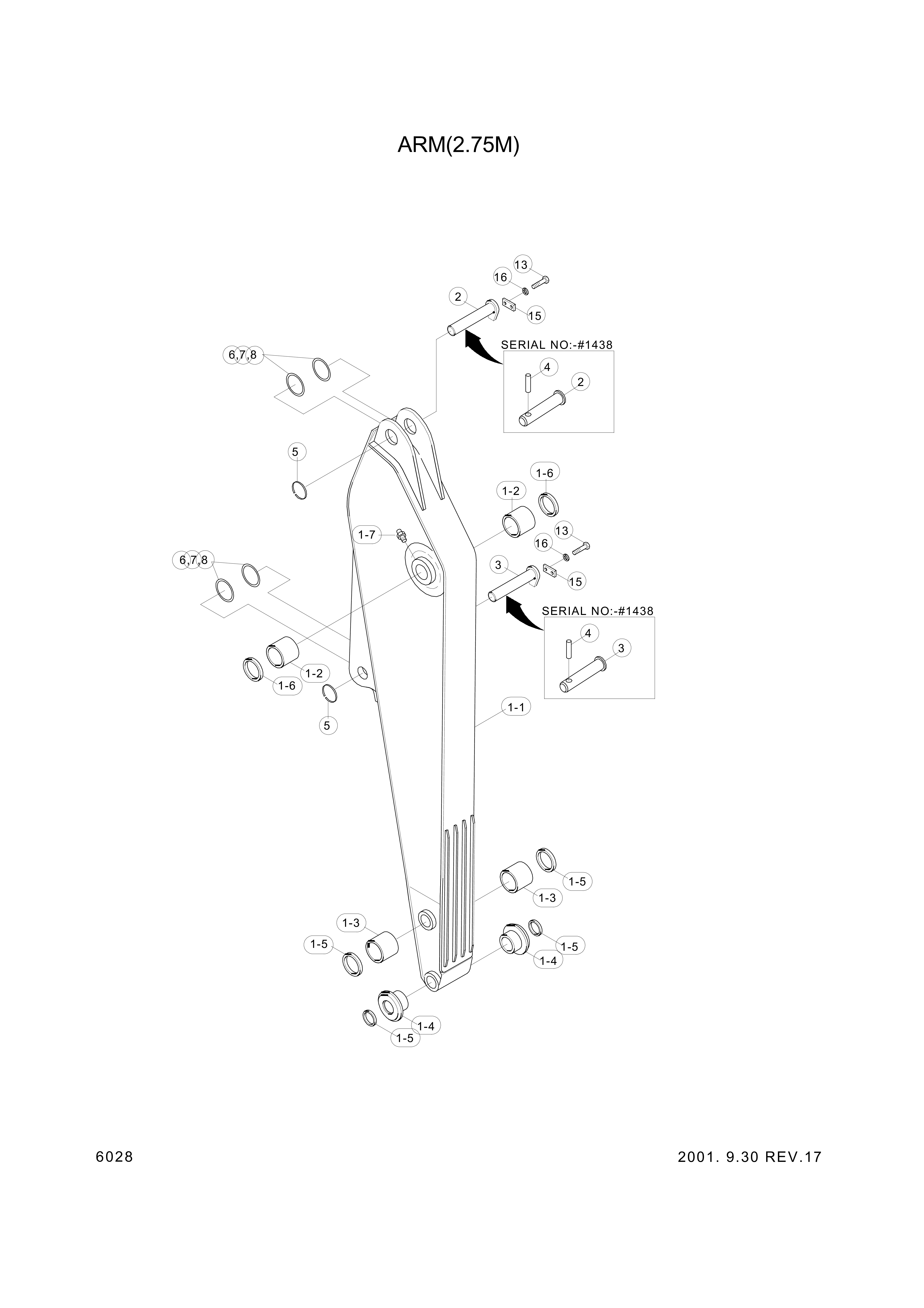 drawing for Hyundai Construction Equipment 61E8-11130 - PIN-JOINT (figure 3)