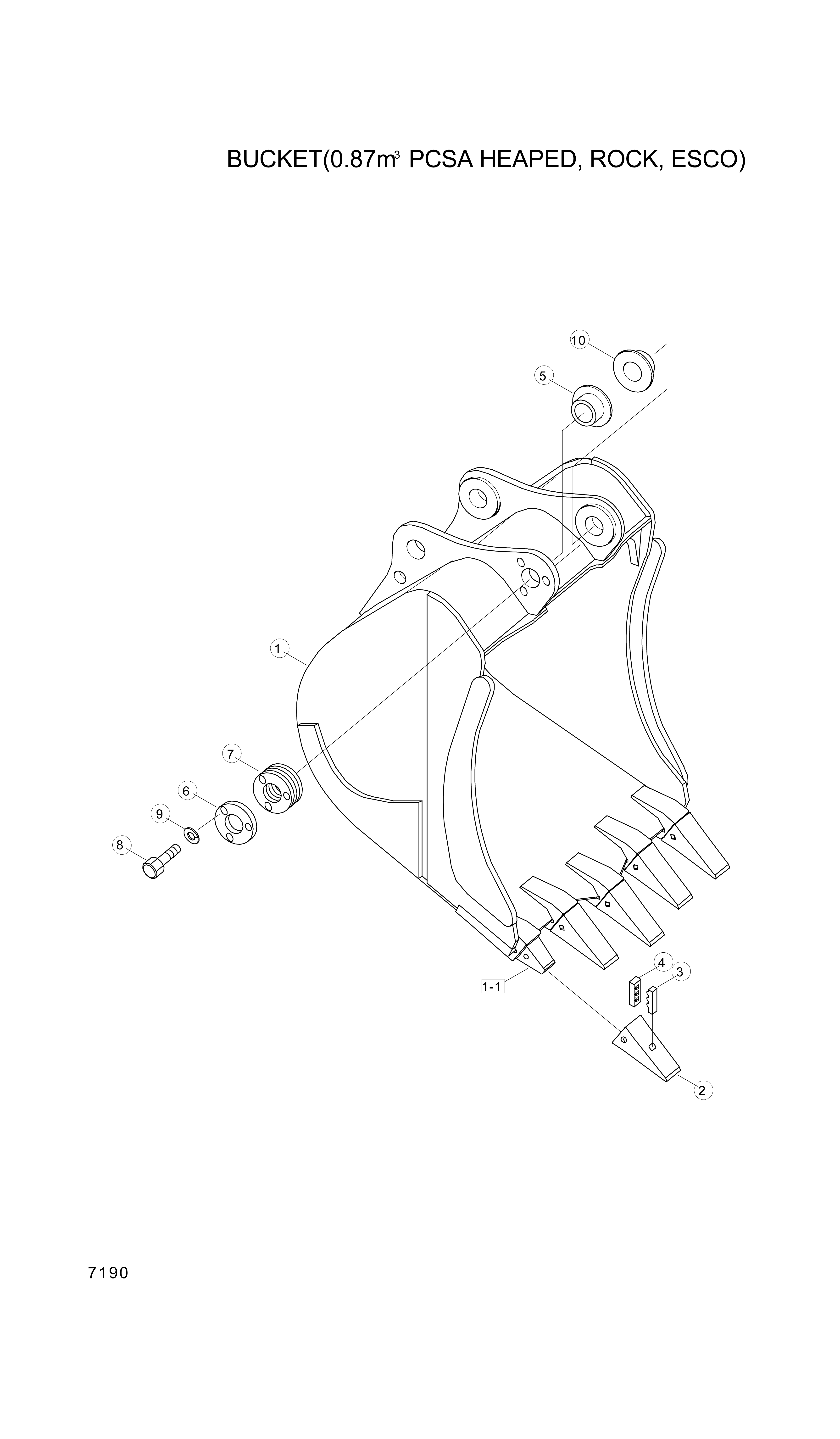 drawing for Hyundai Construction Equipment 61EM-30460 - TOOTH-ROCK (figure 2)