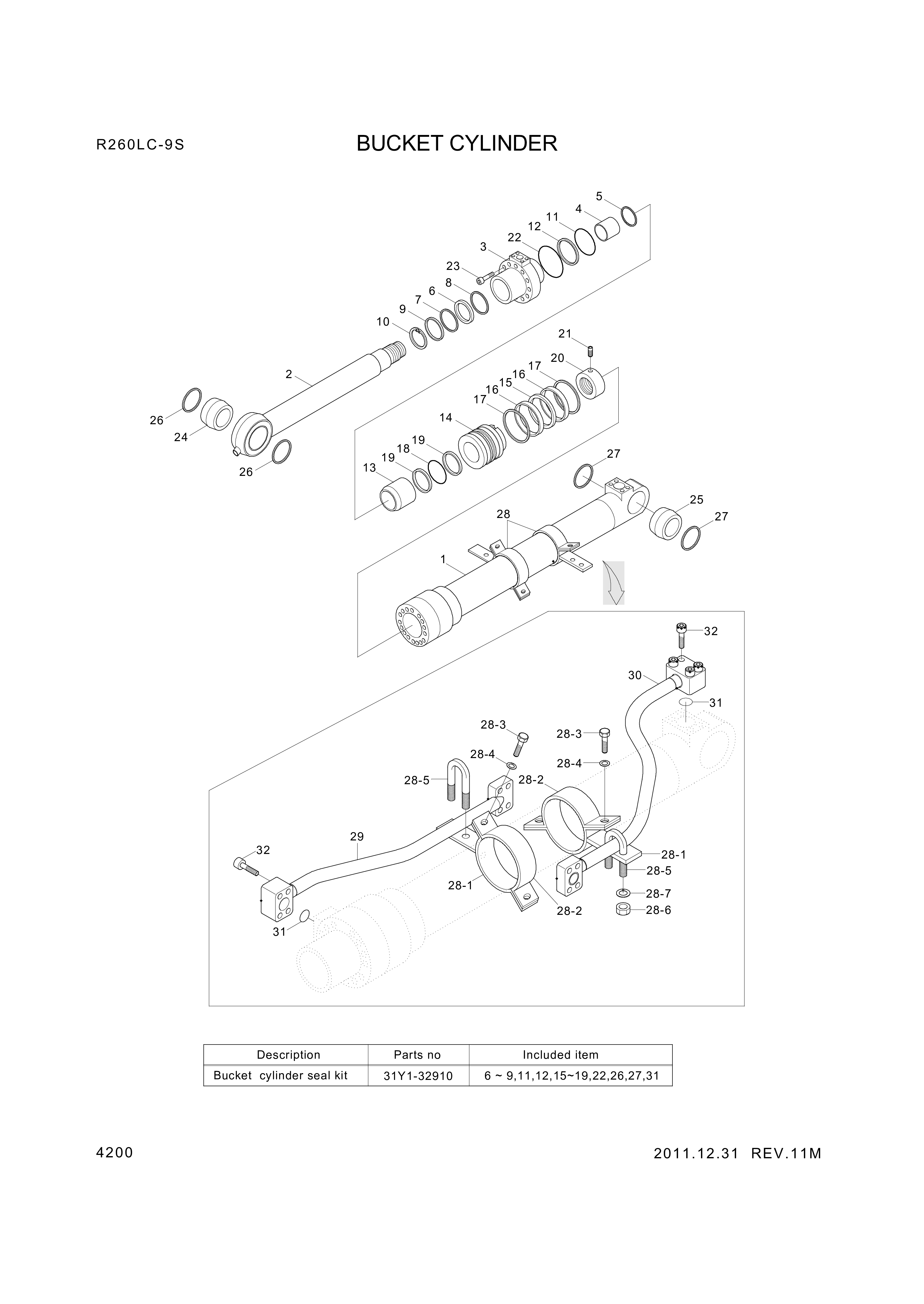 drawing for Hyundai Construction Equipment 31YC-31520 - CLAMP-BAND (figure 2)