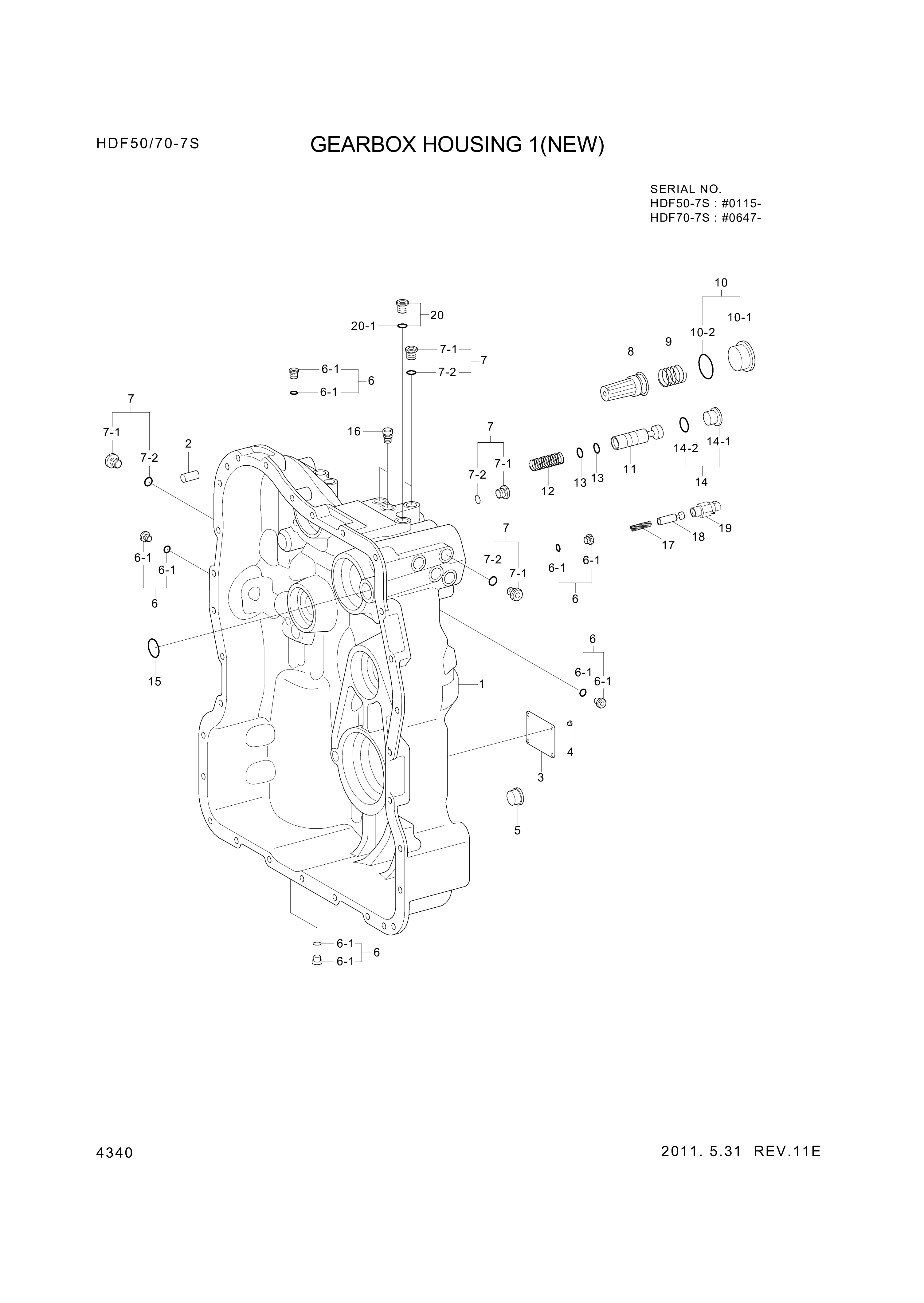 drawing for Hyundai Construction Equipment ZGAQ-03024 - HOUSING-GEARBOX (figure 1)