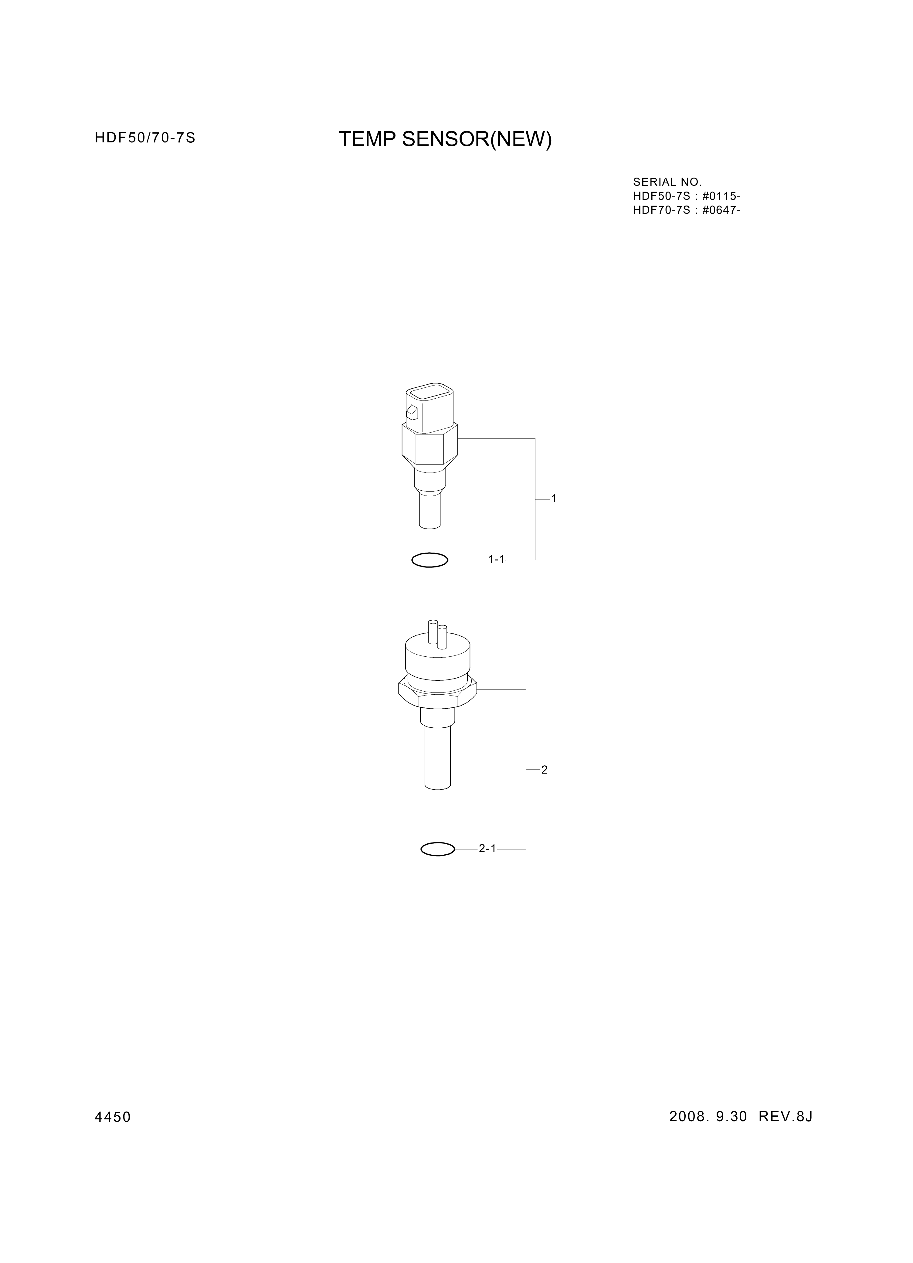 drawing for Hyundai Construction Equipment ZGAQ-03117 - SENSOR-TEMP (figure 1)