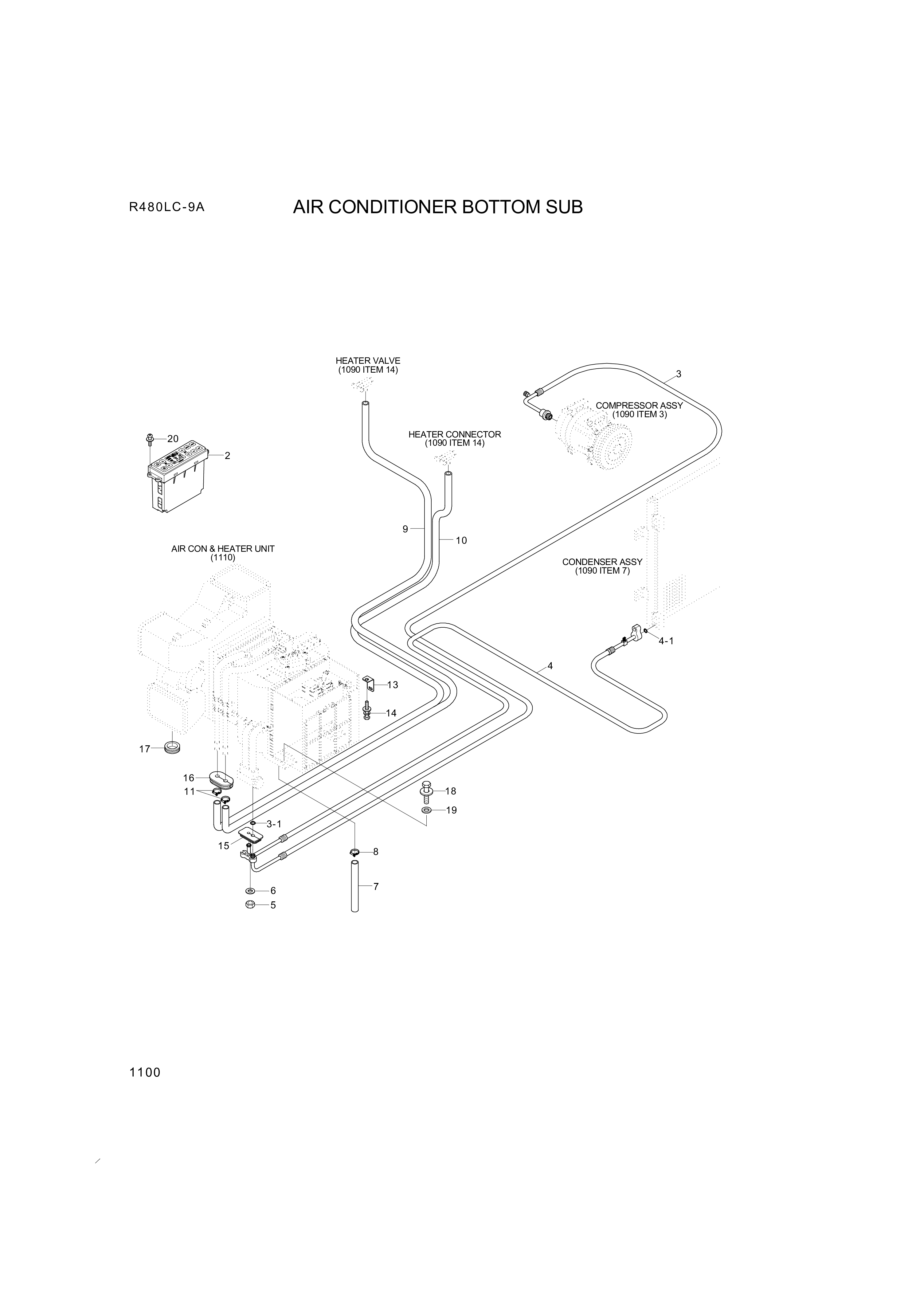 drawing for Hyundai Construction Equipment 11L6-01022 - HOSE-HEATER (figure 5)