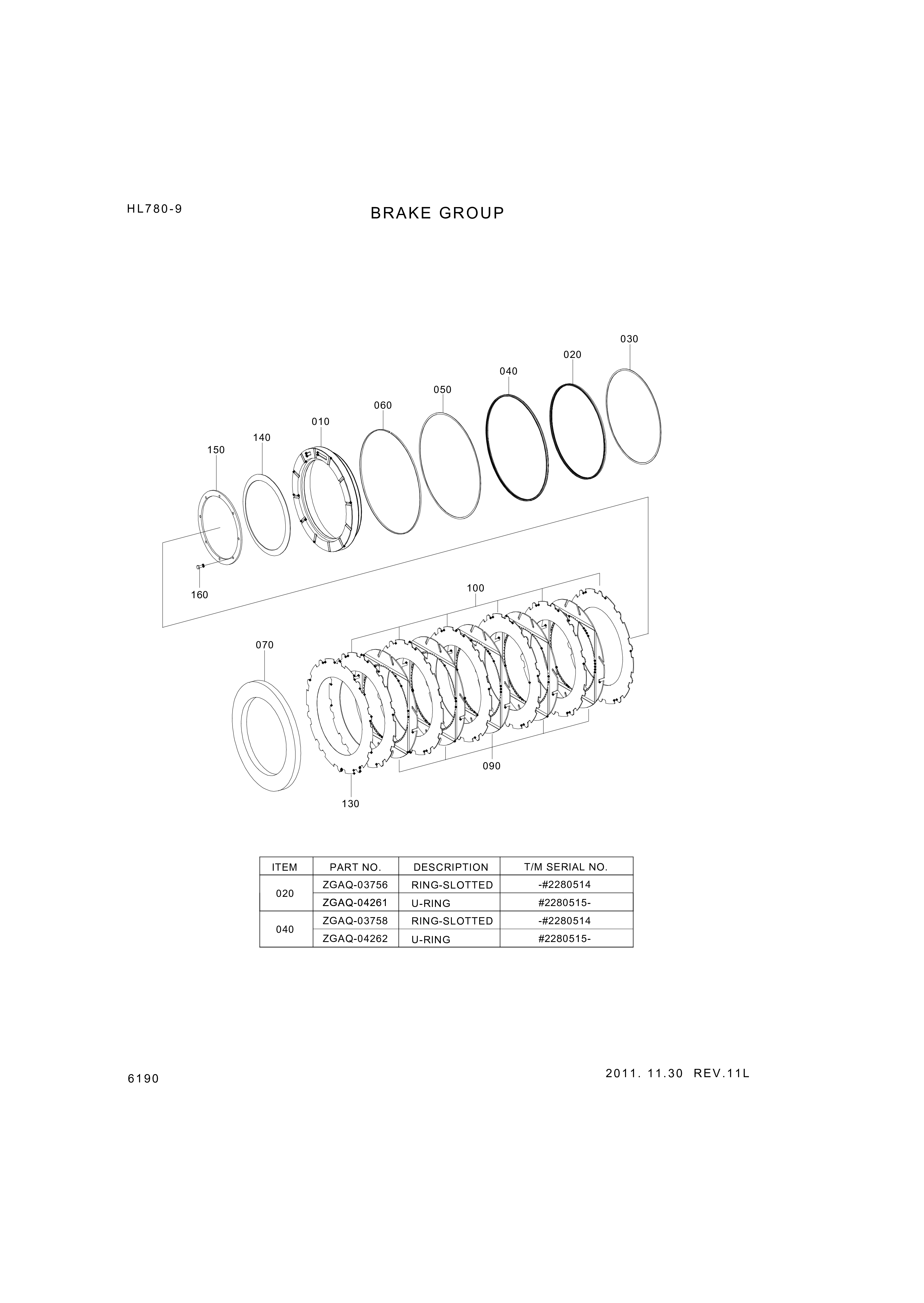 drawing for Hyundai Construction Equipment ZGAQ-03757 - RING-BACKUP (figure 1)