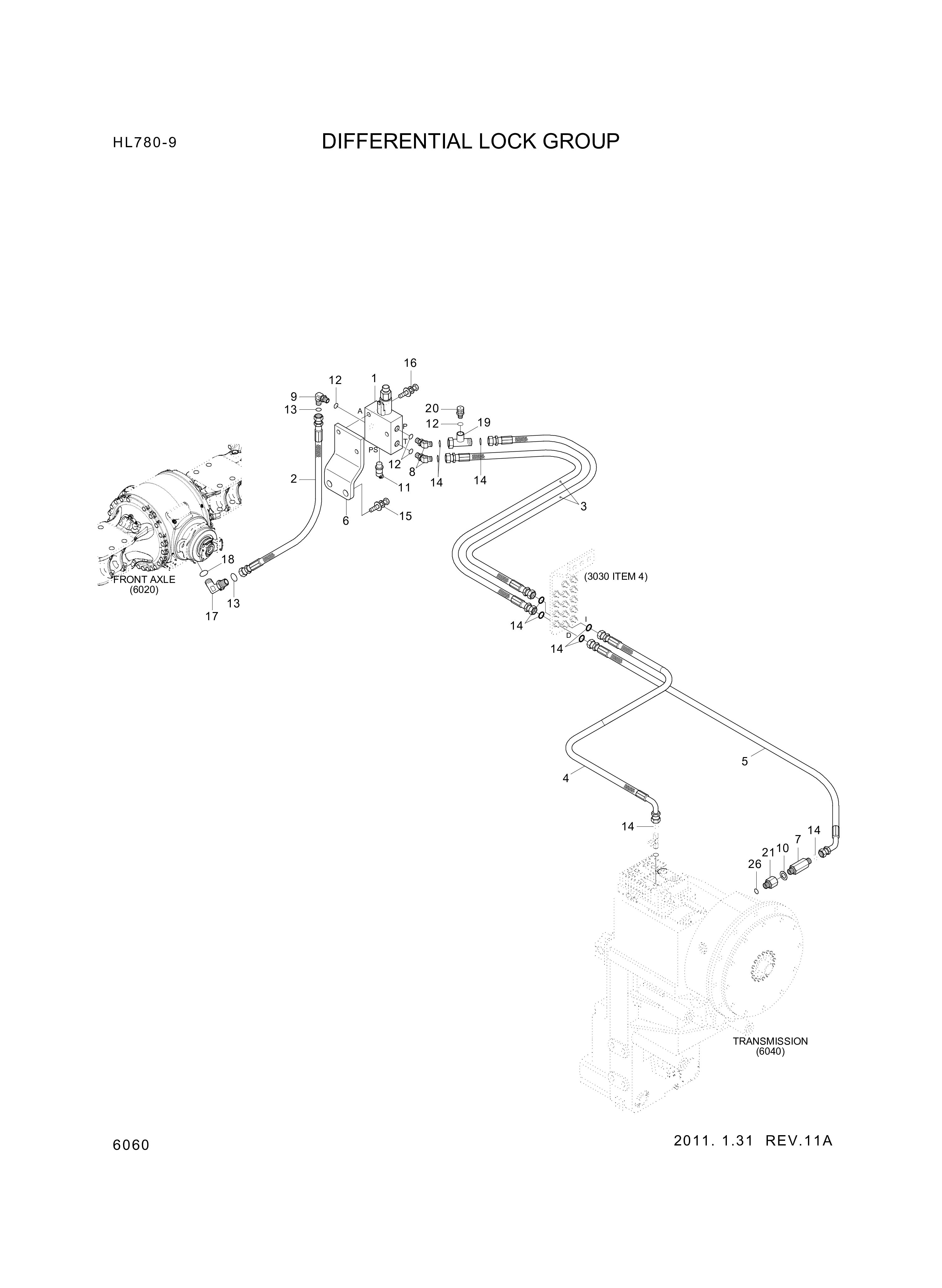 drawing for Hyundai Construction Equipment P930-062034 - HOSE ASSY-ORFS&THD (figure 1)