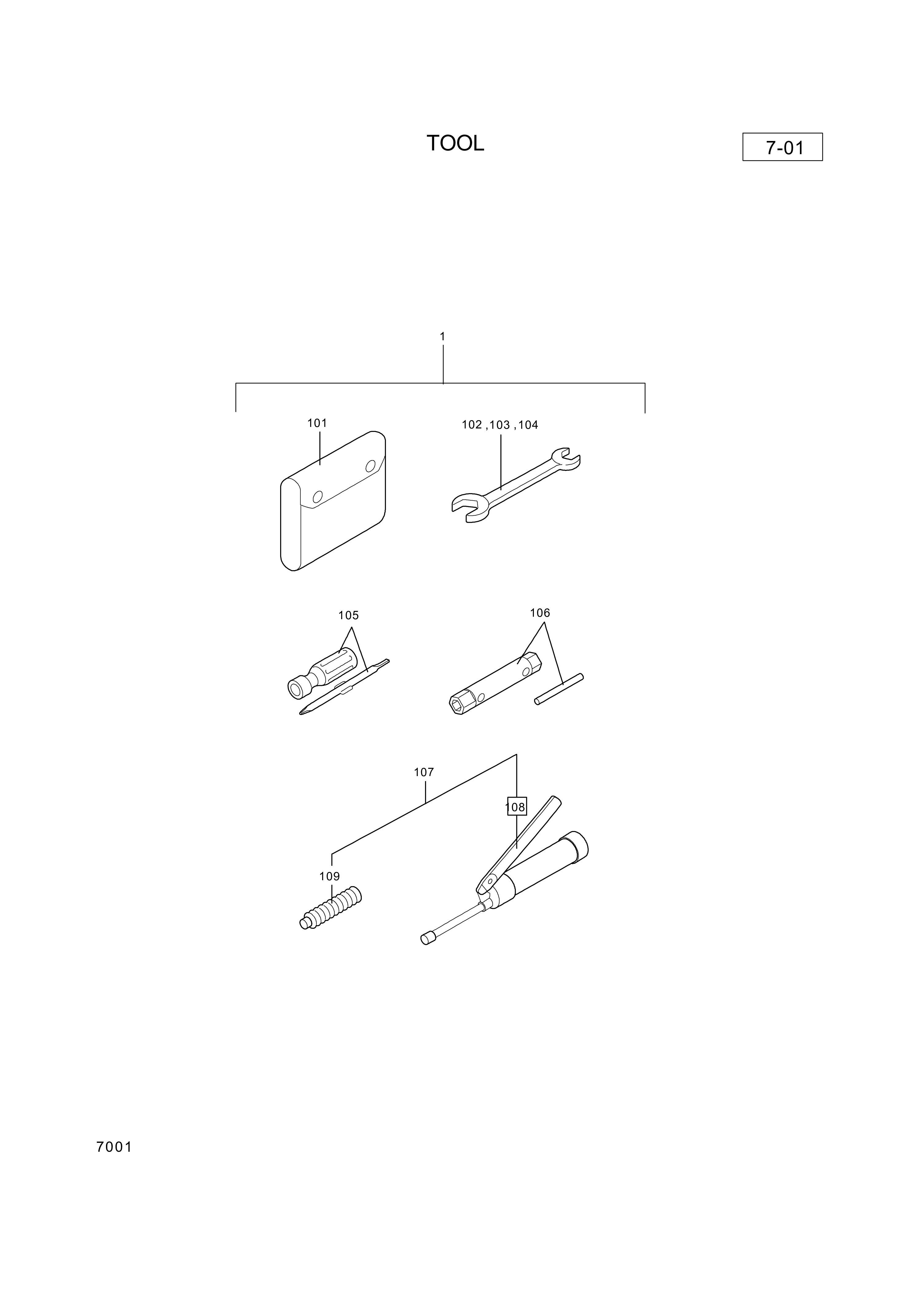 drawing for Hyundai Construction Equipment S071-00001 - TOOL ASSY (figure 3)