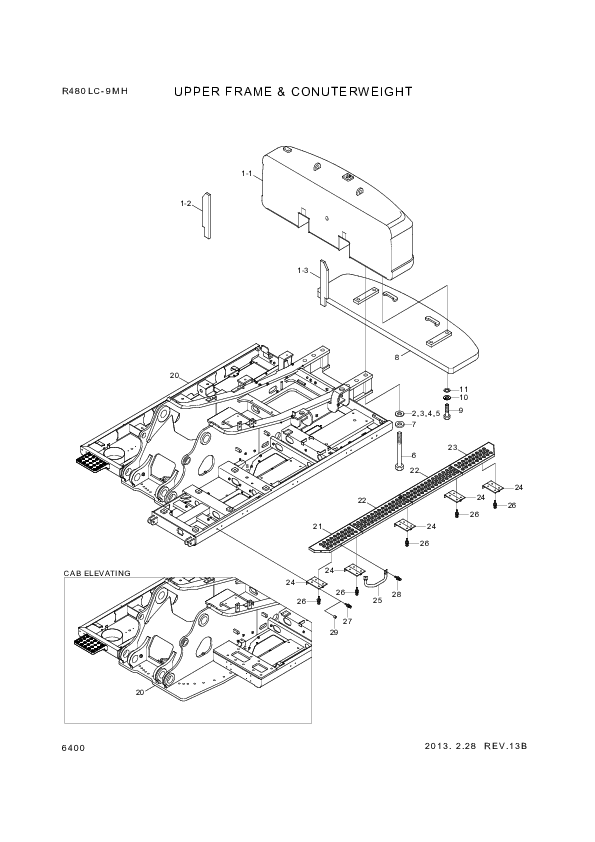 Technical drawing of Hyundai Construction Equipment S441-420004 WASHER-HARDEN with dimensions and layout (figure 4)