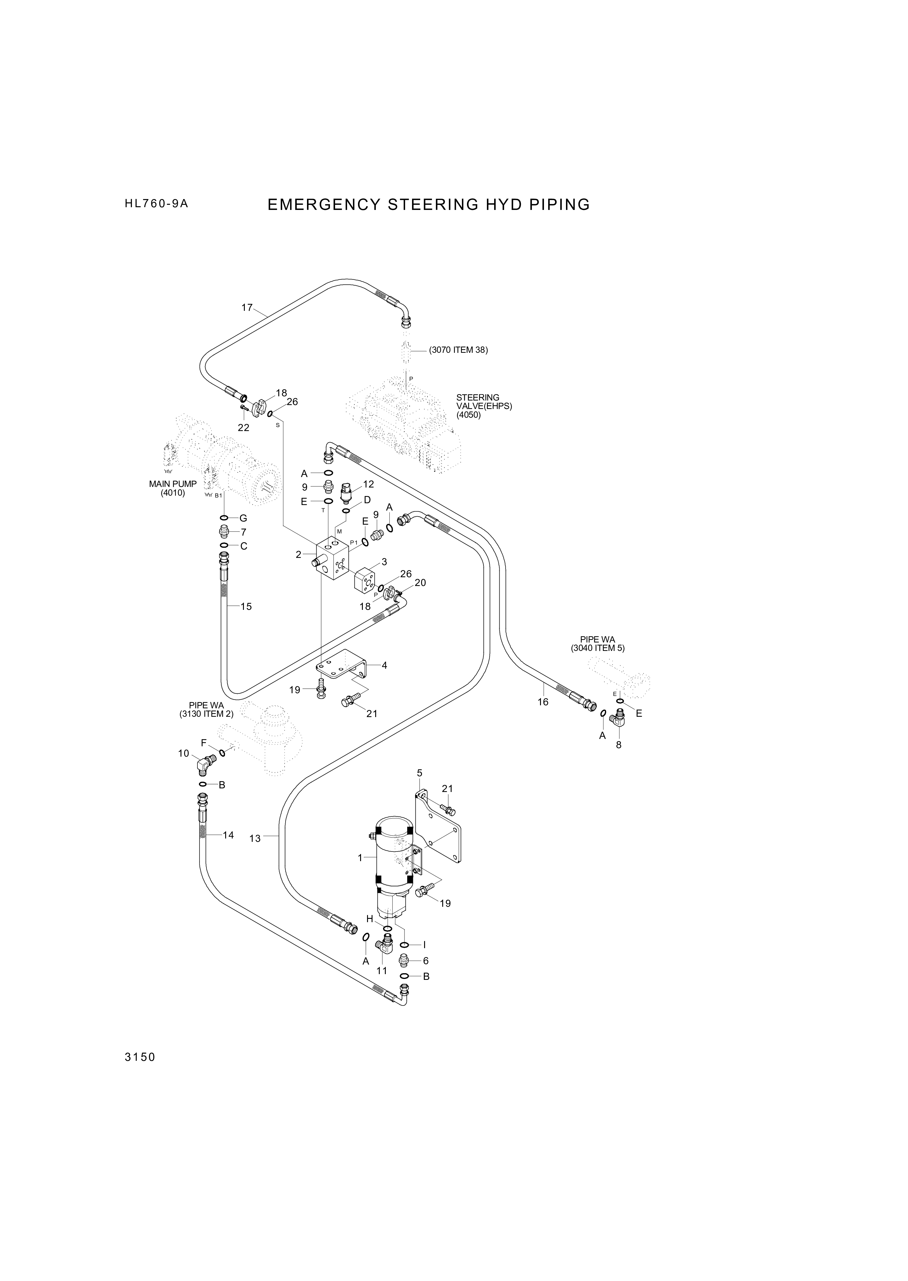 drawing for Hyundai Construction Equipment P930-122011 - HOSE ASSY-ORFS&THD (figure 3)