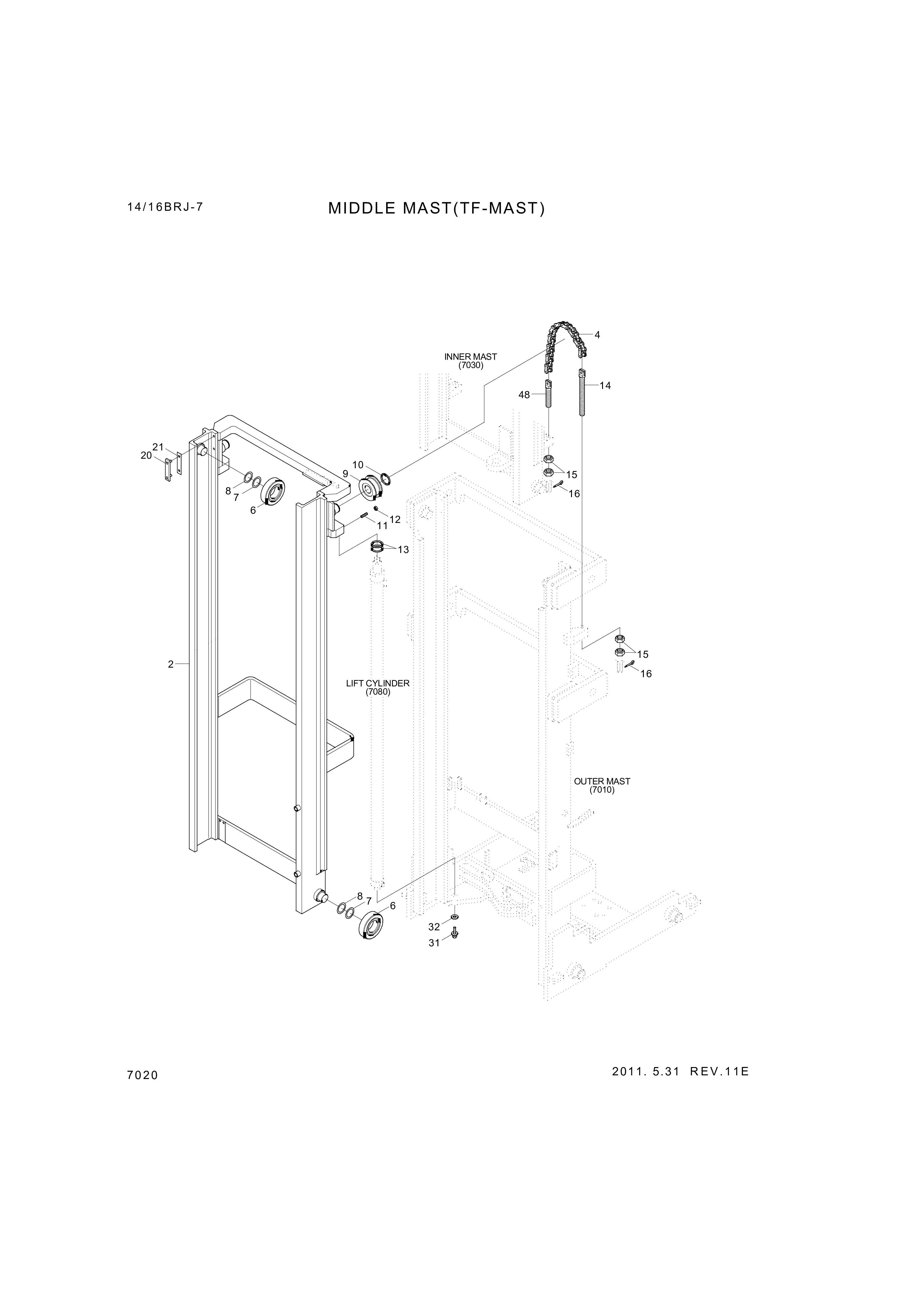 drawing for Hyundai Construction Equipment S461-320302 - PIN-SPLIT (figure 1)