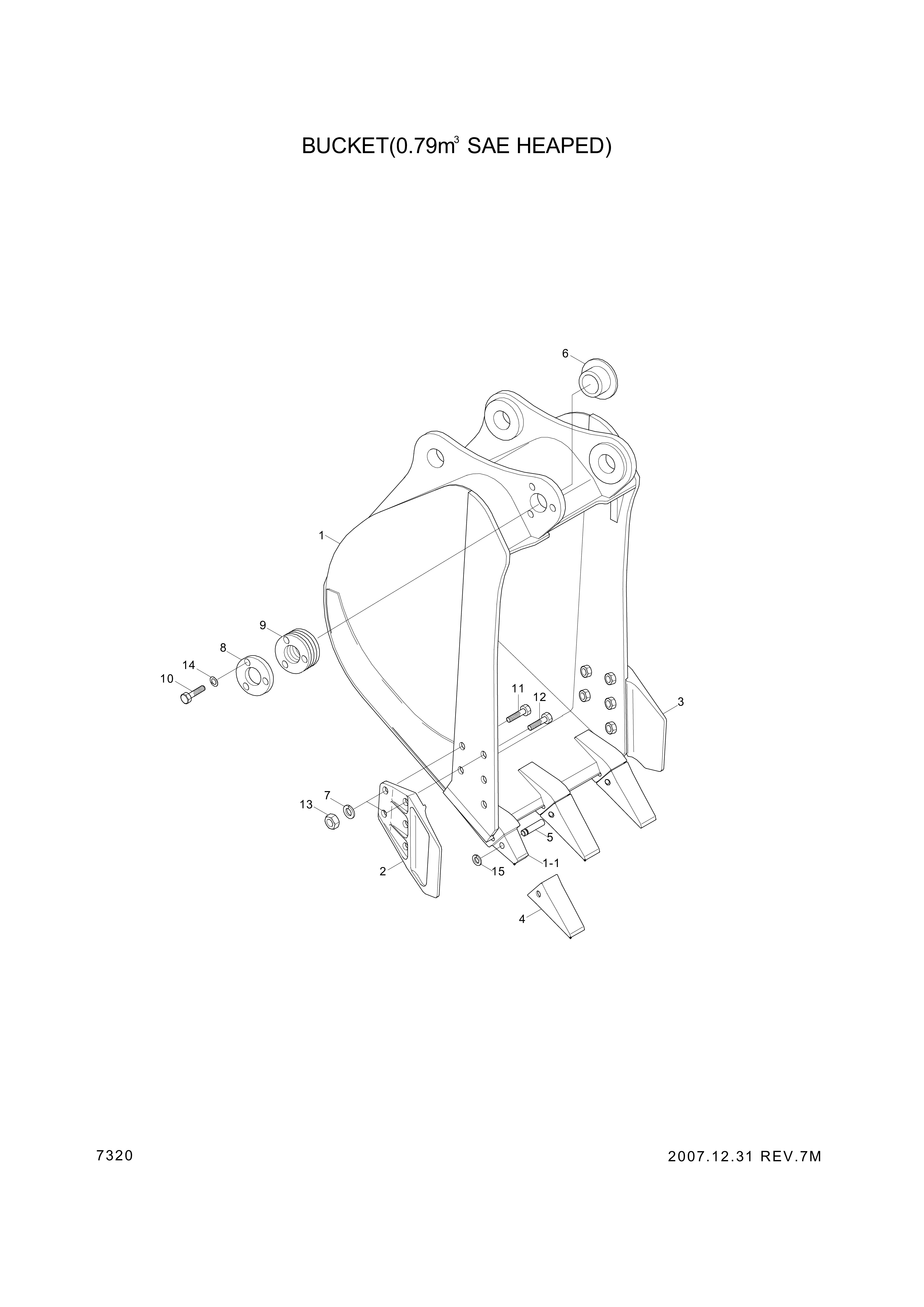 drawing for Hyundai Construction Equipment 61N8-31012 - BUCKET (figure 3)