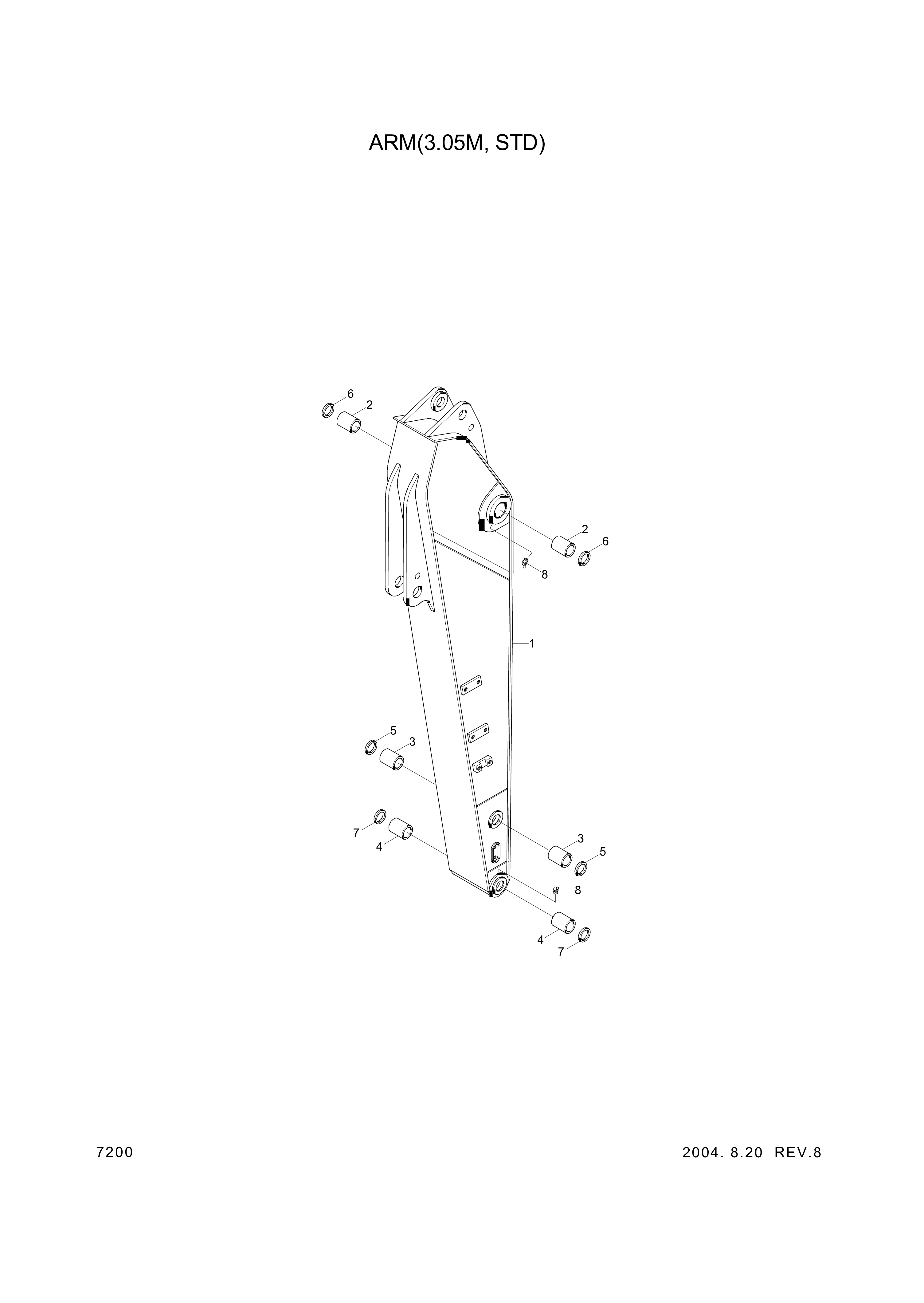 drawing for Hyundai Construction Equipment X124-803104 - BUSHING-PIN (figure 3)