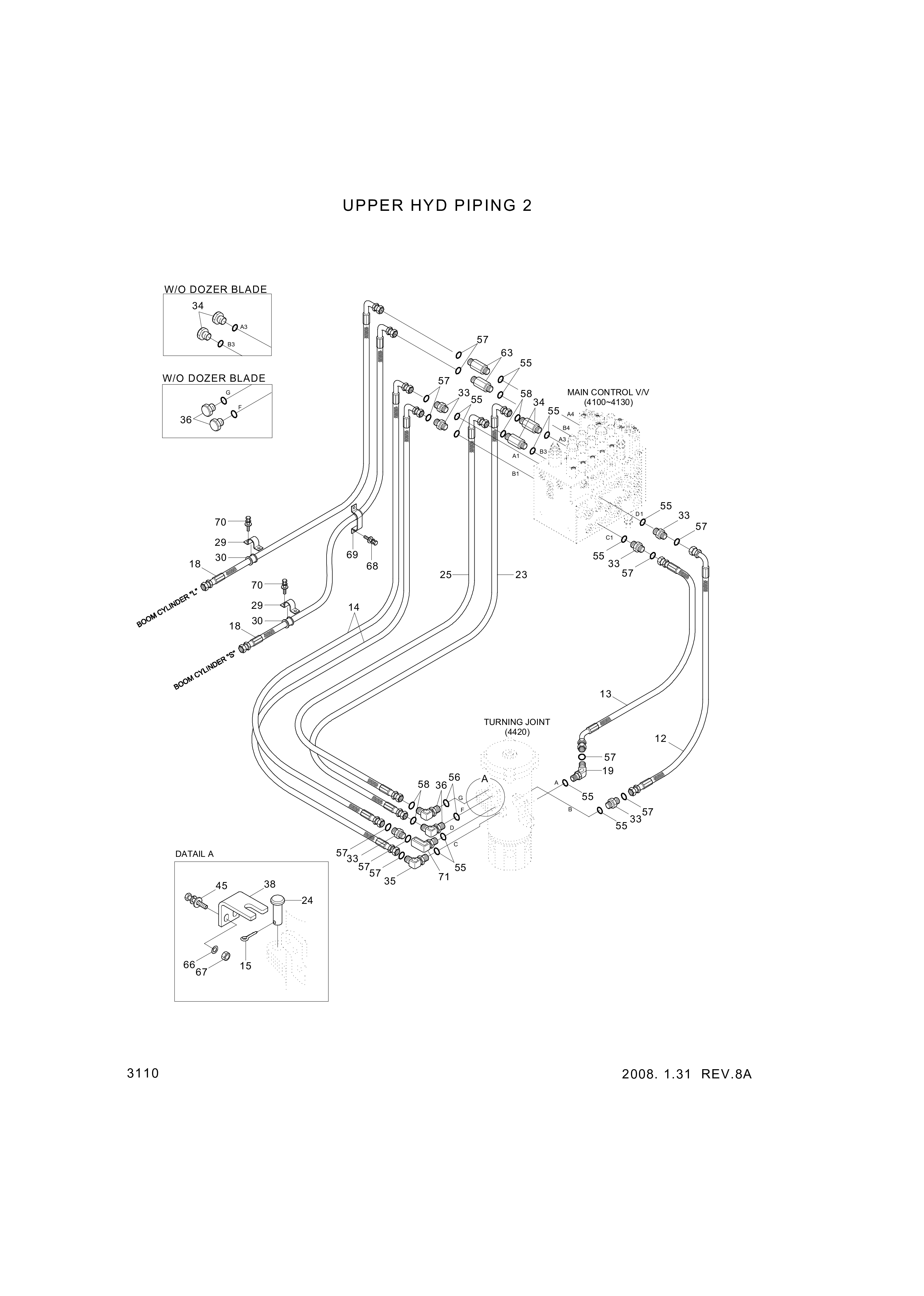 Technical drawing of Hyundai Construction Equipment P933-066025 HOSE ASSY-ORFS&amp;THD with dimensions and layout (figure 2)