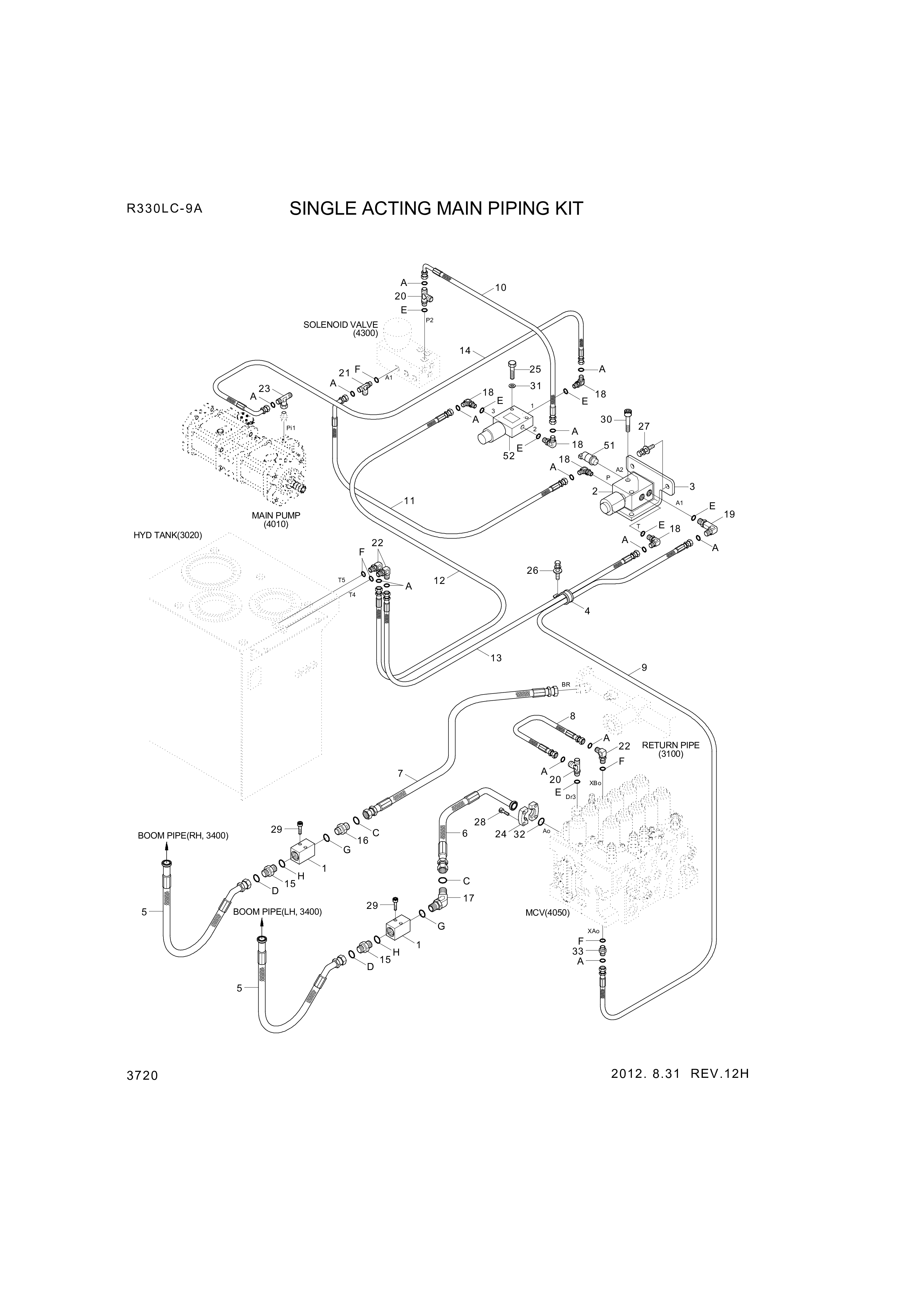 drawing for Hyundai Construction Equipment P974-207334 - HOSE ASSY-ORFS&FLG (figure 3)