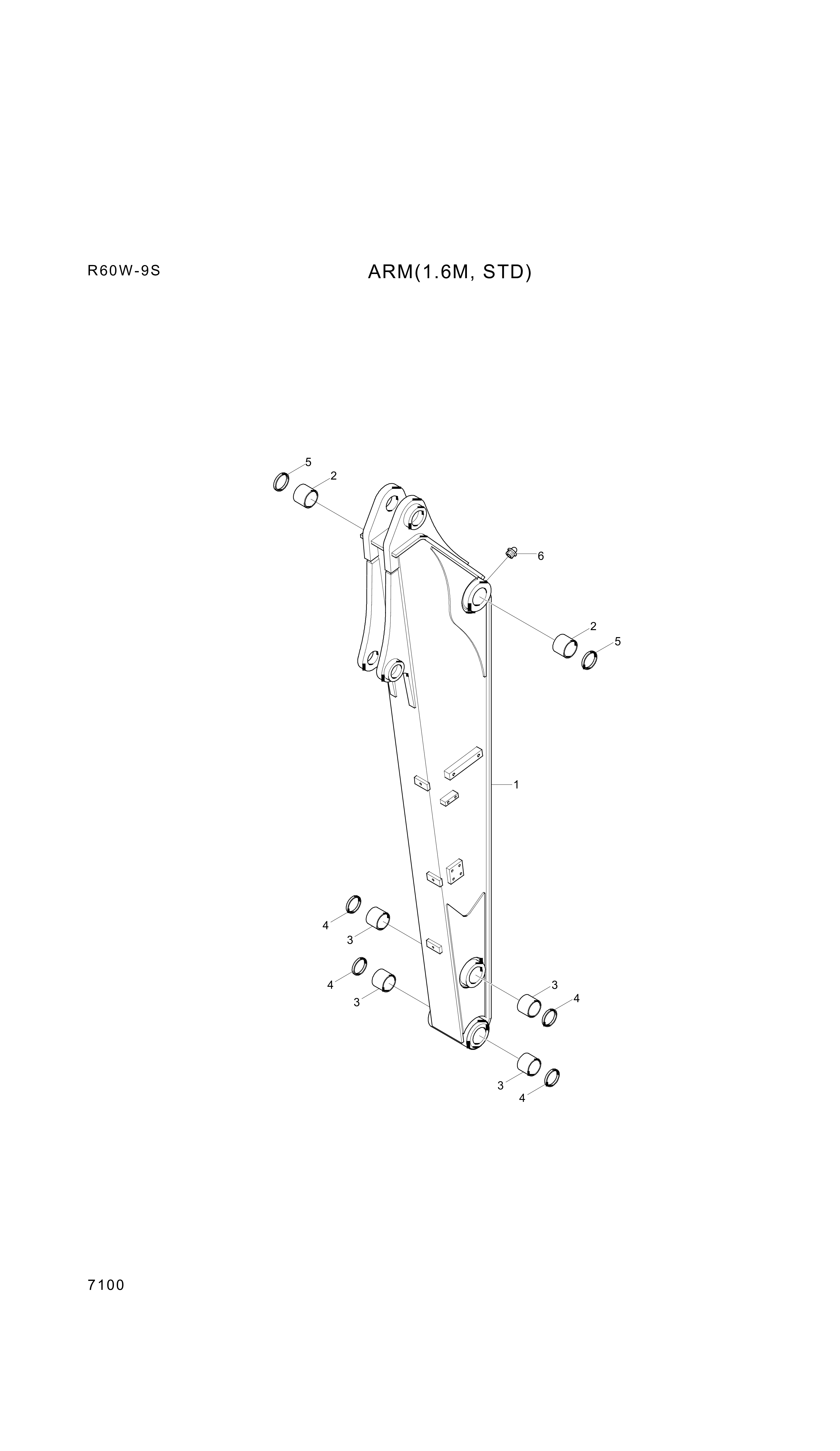 drawing for Hyundai Construction Equipment 61M9-90501 - BUSHING-PIN (figure 1)