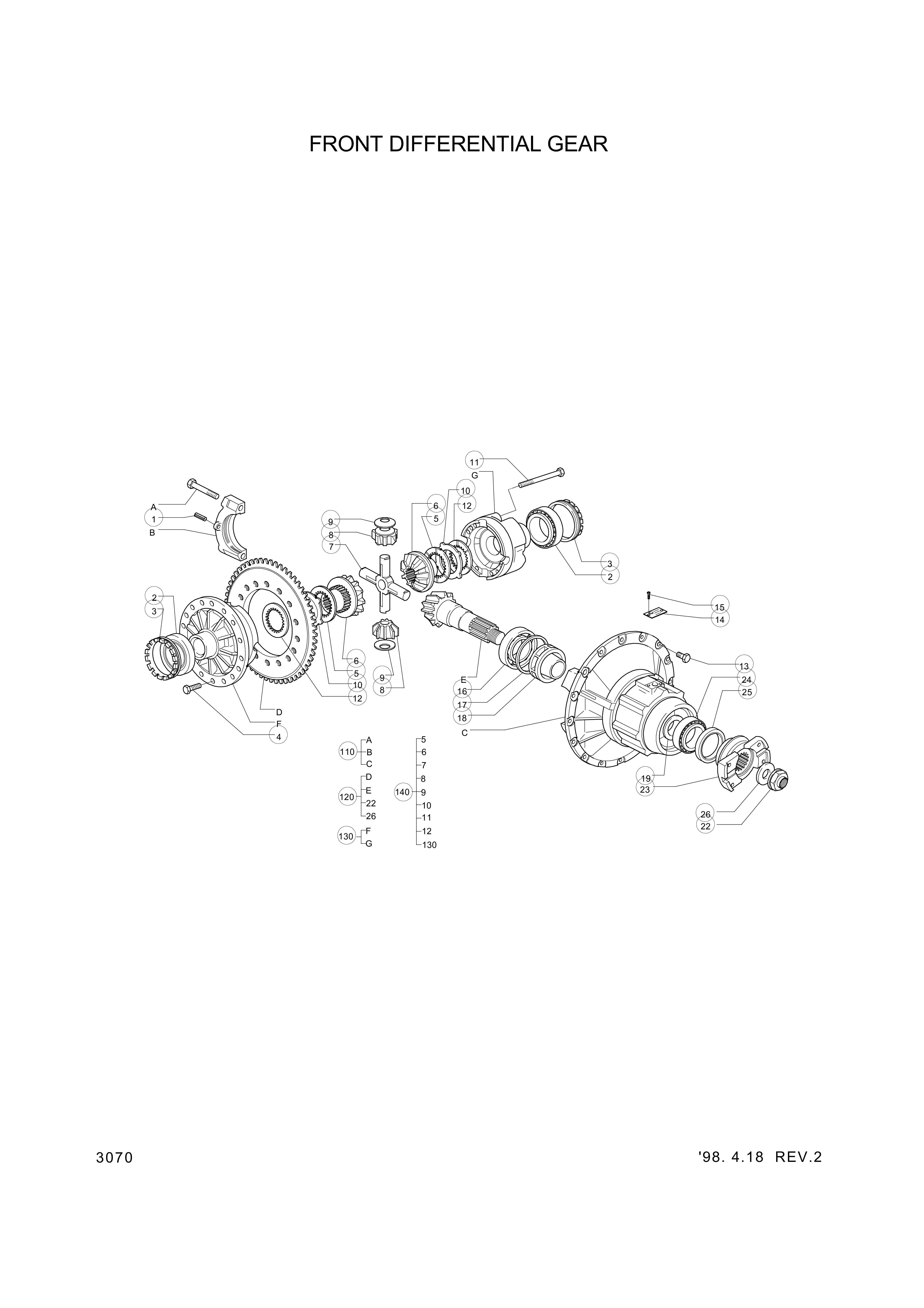 drawing for Hyundai Construction Equipment 3264653 - SHAFT-BEVEL GEAR (figure 3)