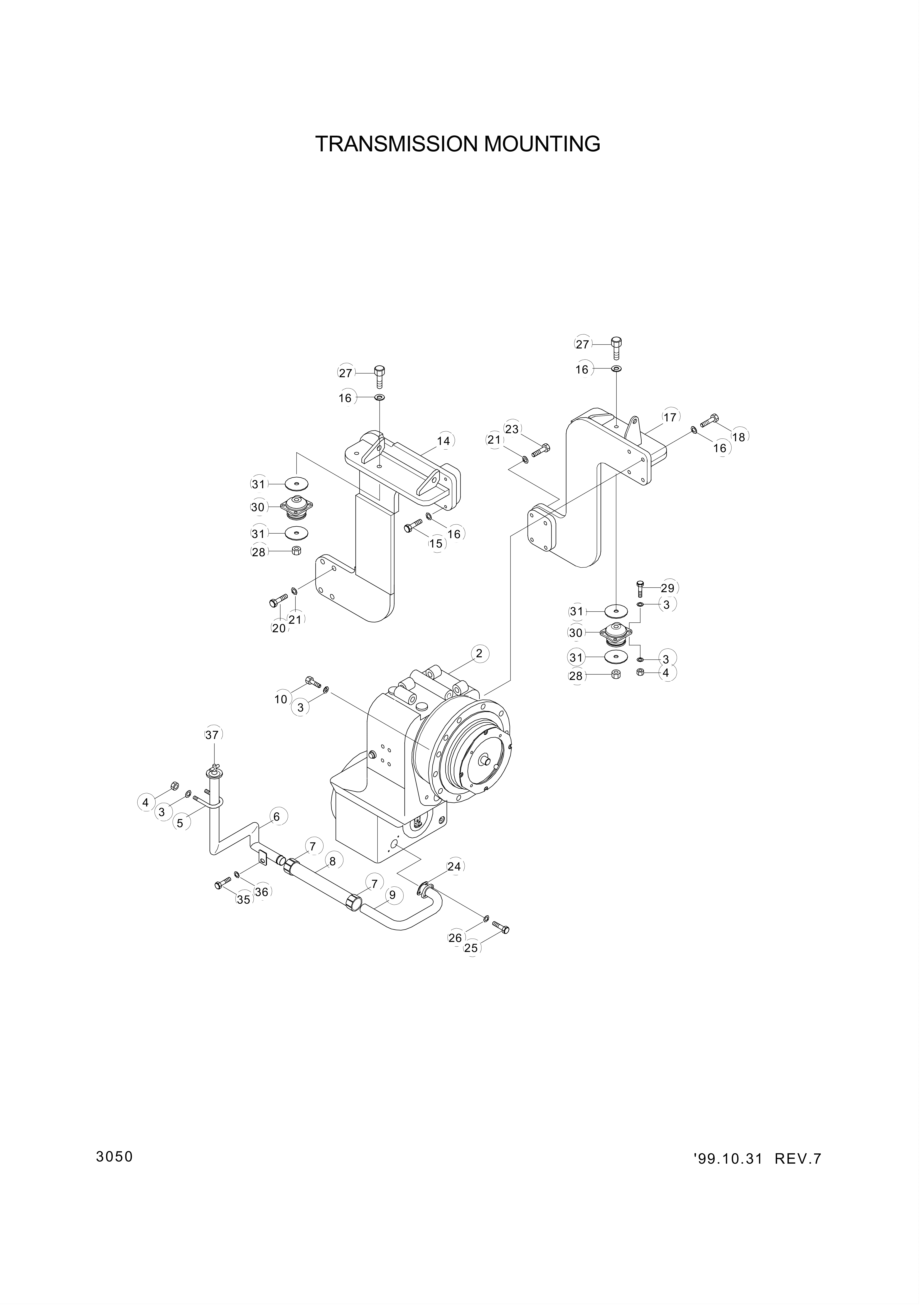 drawing for Hyundai Construction Equipment 12L1-0006 - TRANSMISSION ASSY (figure 2)