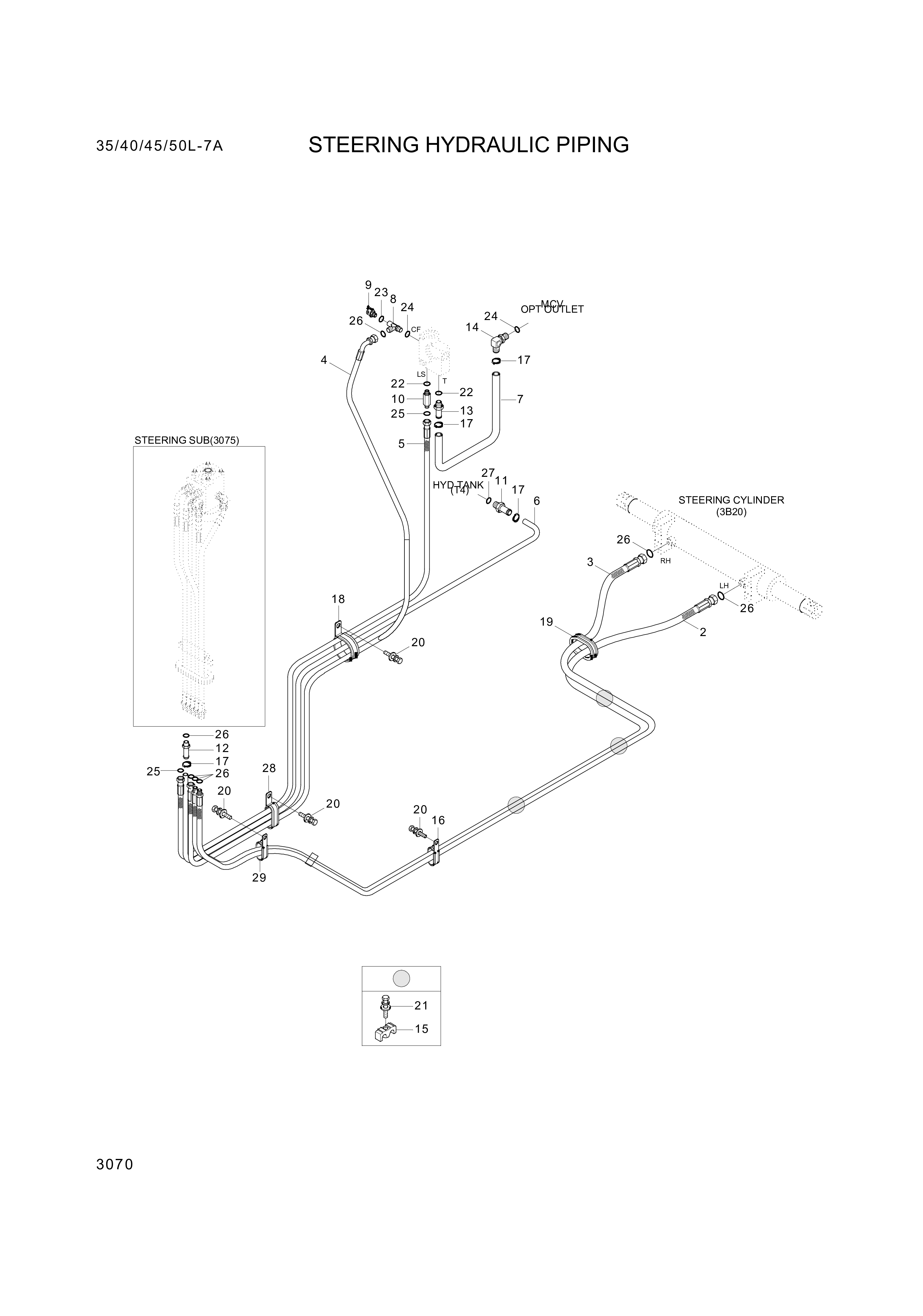 drawing for Hyundai Construction Equipment 35HL-10031 - HOSE ASSY-ORFS&THD (figure 1)