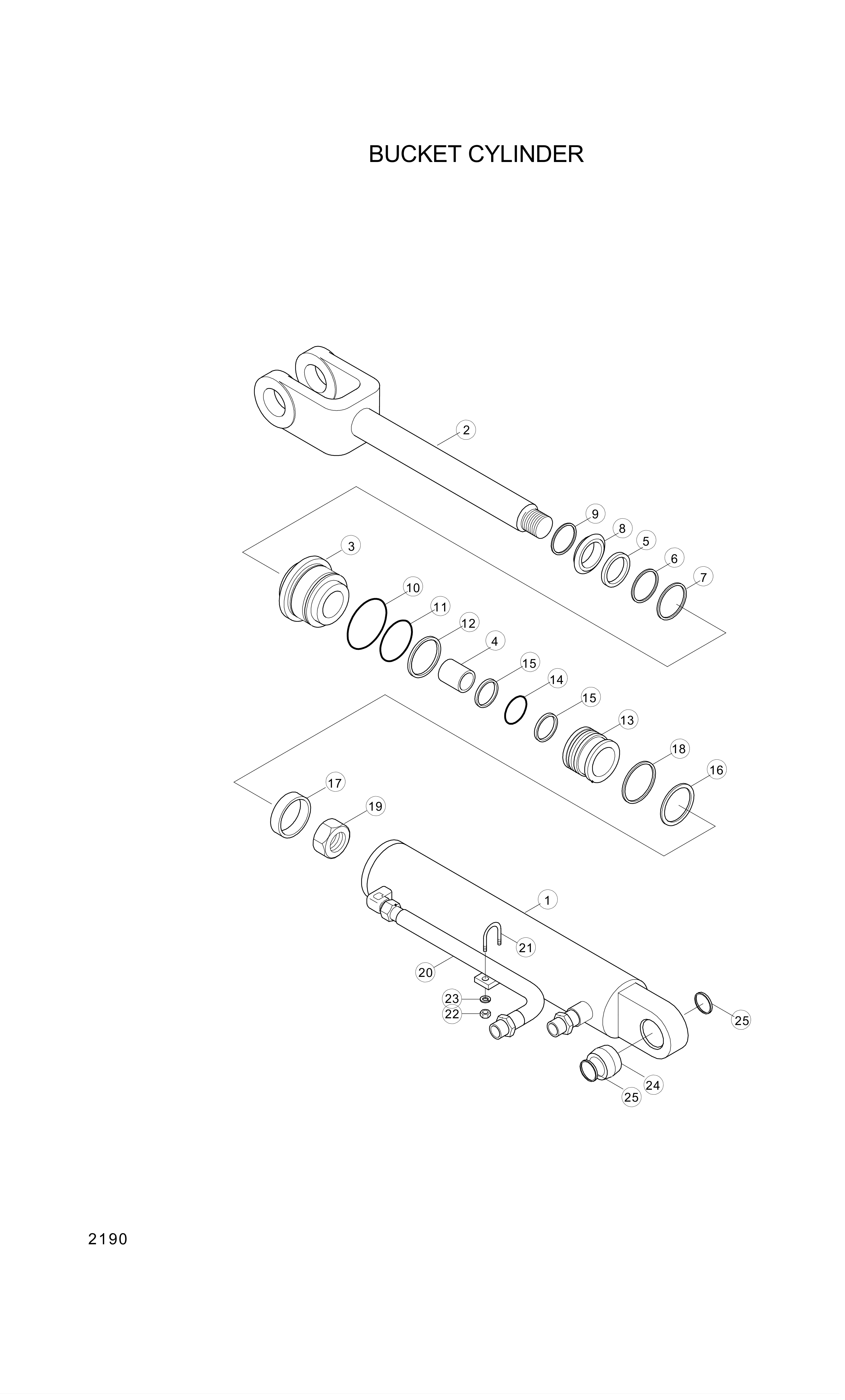 drawing for Hyundai Construction Equipment 31Y2-05760 - GLAND-CYL (figure 1)