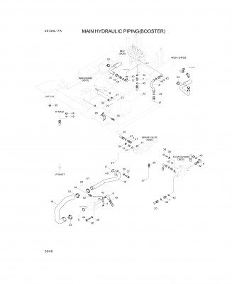 Technical drawing of Hyundai Construction Equipment 35HF-20150 CLAMP-HOSE with dimensions and layout (figure 3)