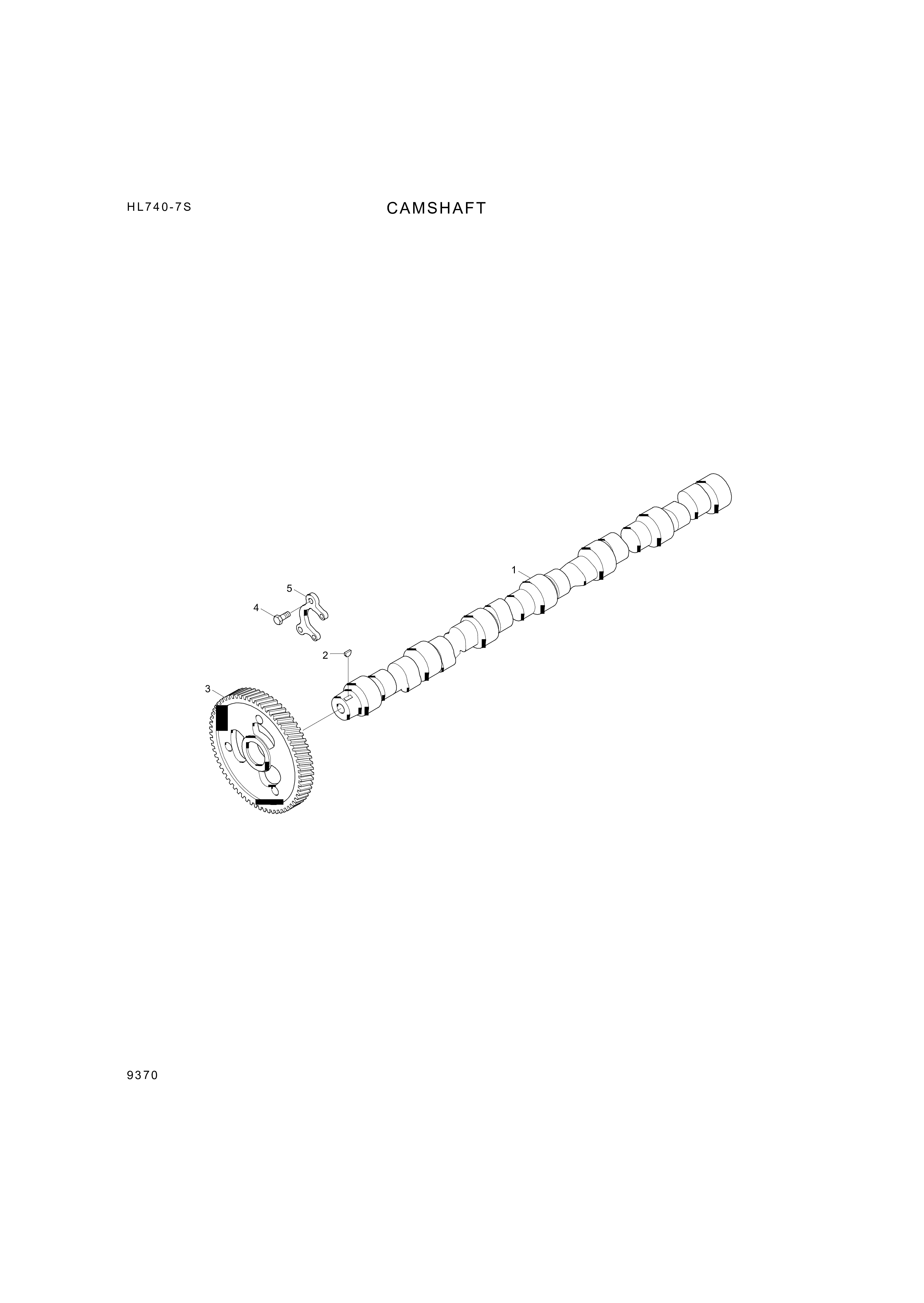 drawing for Hyundai Construction Equipment YUBP-05080 - CAMSHAFT (figure 1)