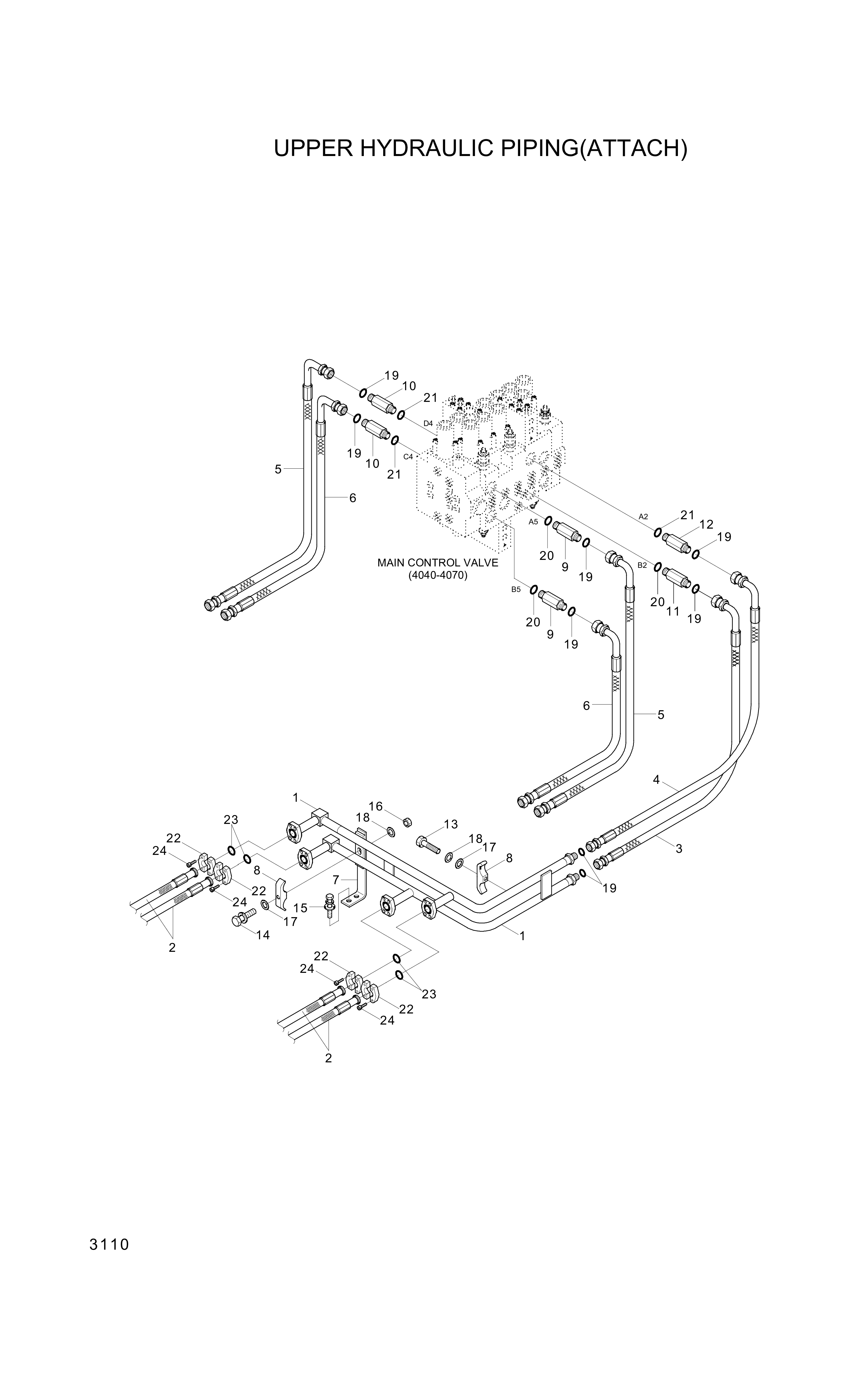 drawing for Hyundai Construction Equipment P930-127024 - HOSE ASSY-ORFS&THD (figure 3)