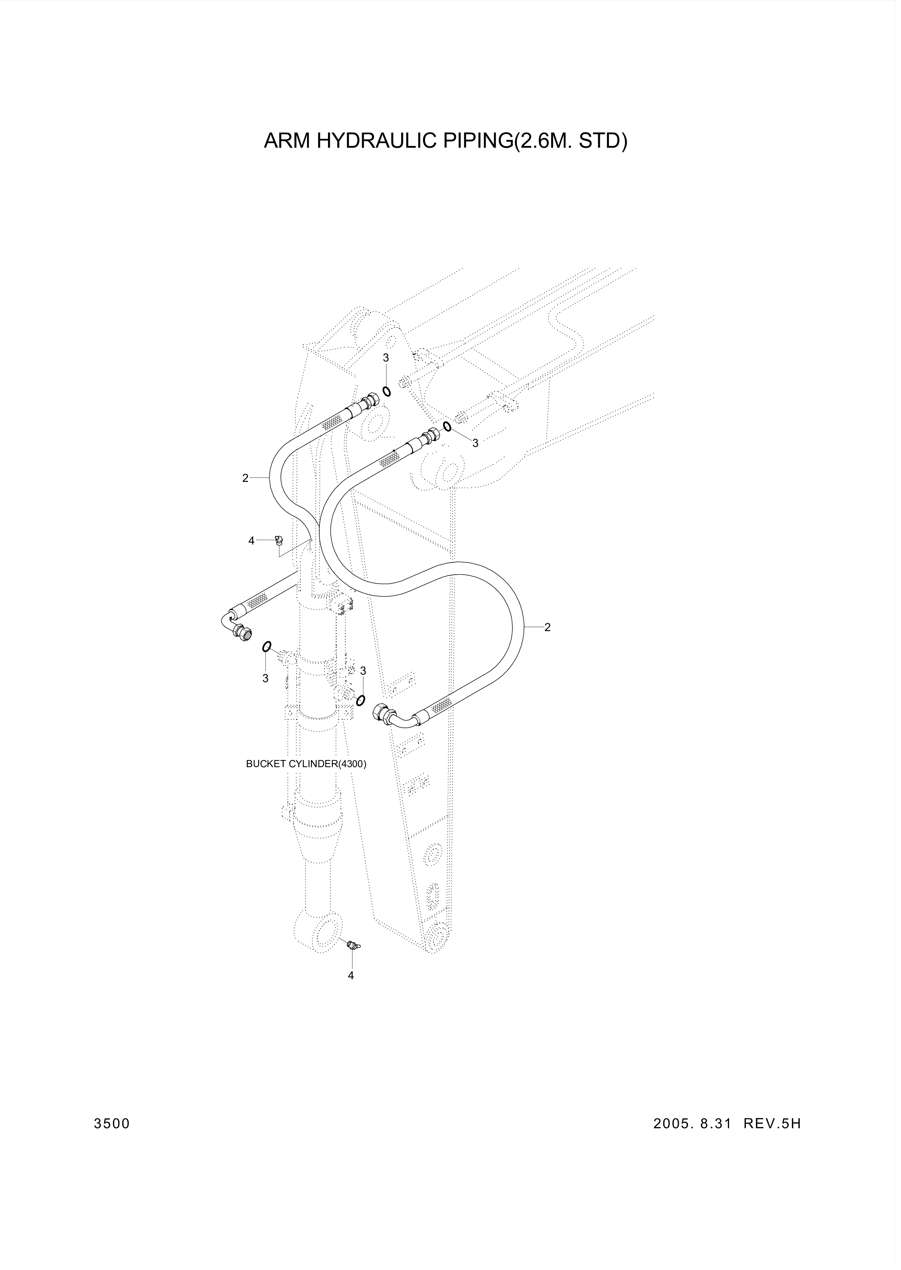 drawing for Hyundai Construction Equipment P933-127034 - HOSE ASSY-ORFS&THD (figure 5)