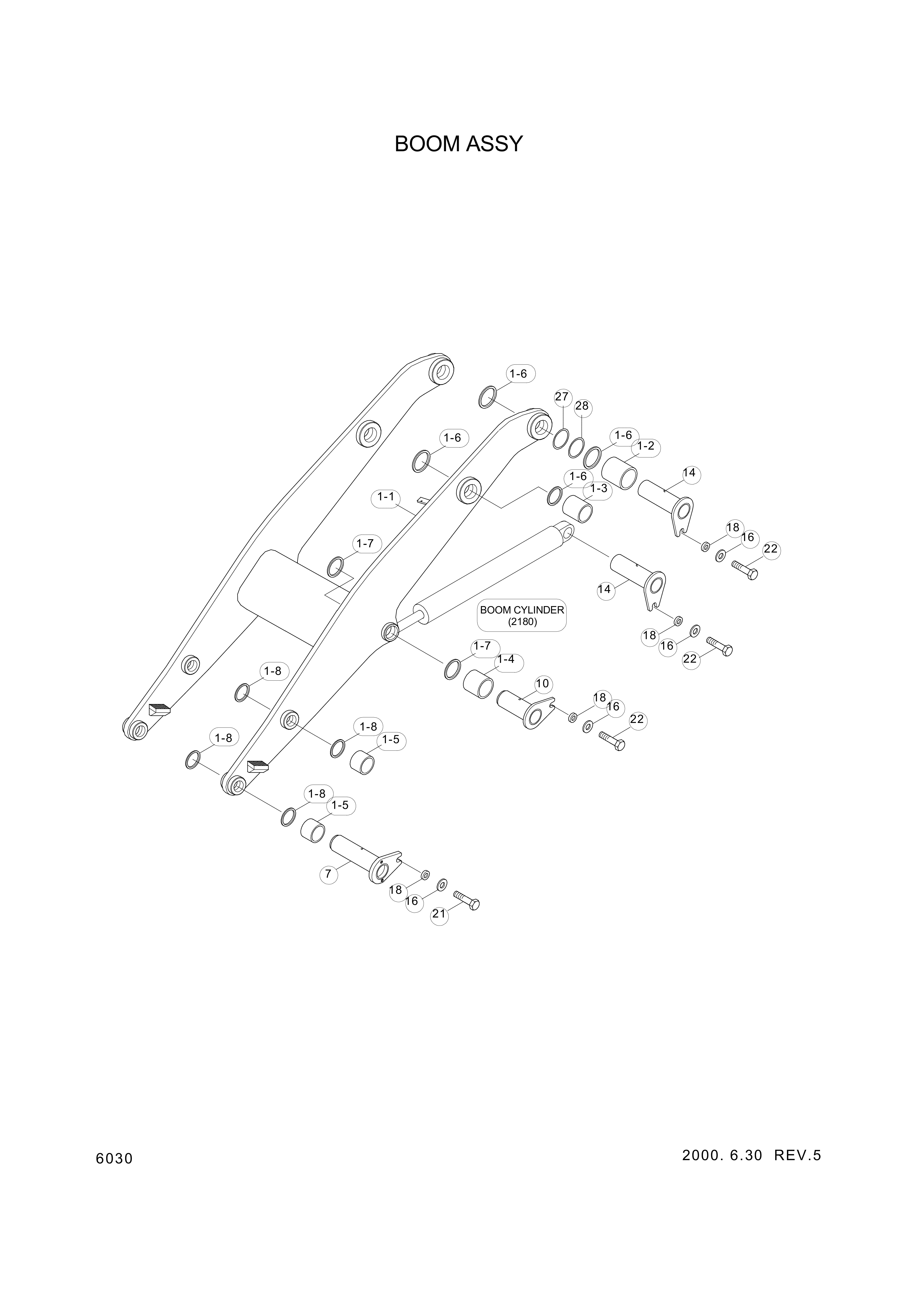 Technical drawing of Hyundai Construction Equipment 61L7-10241 PIN-JOINT with dimensions and layout
