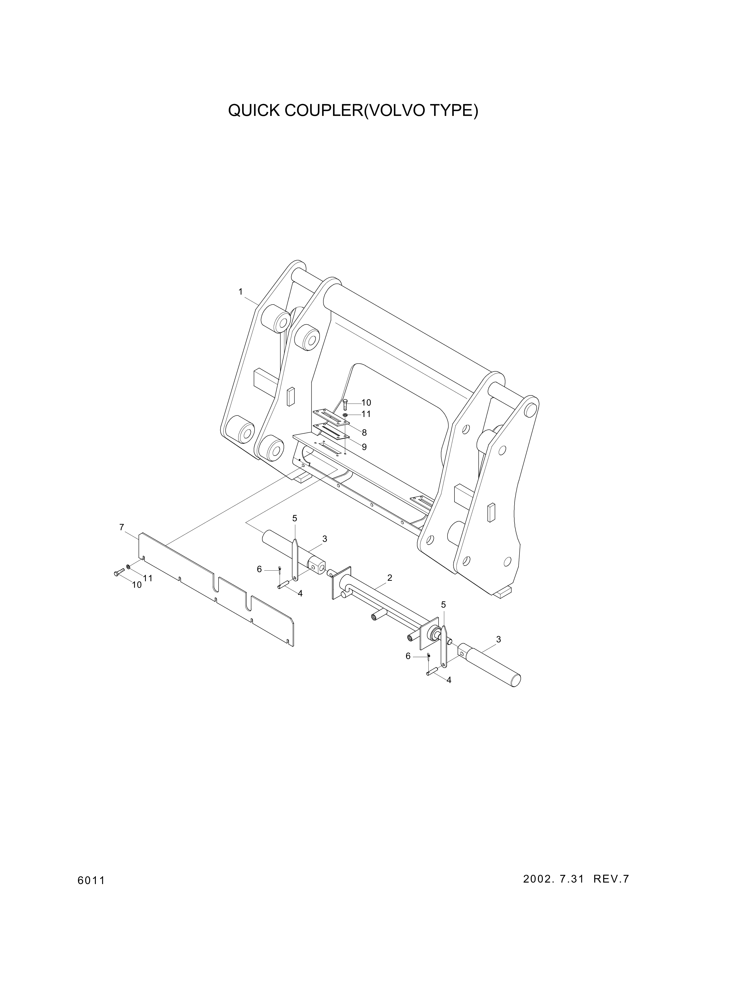 drawing for Hyundai Construction Equipment 61L7-90661 - BAR (figure 3)