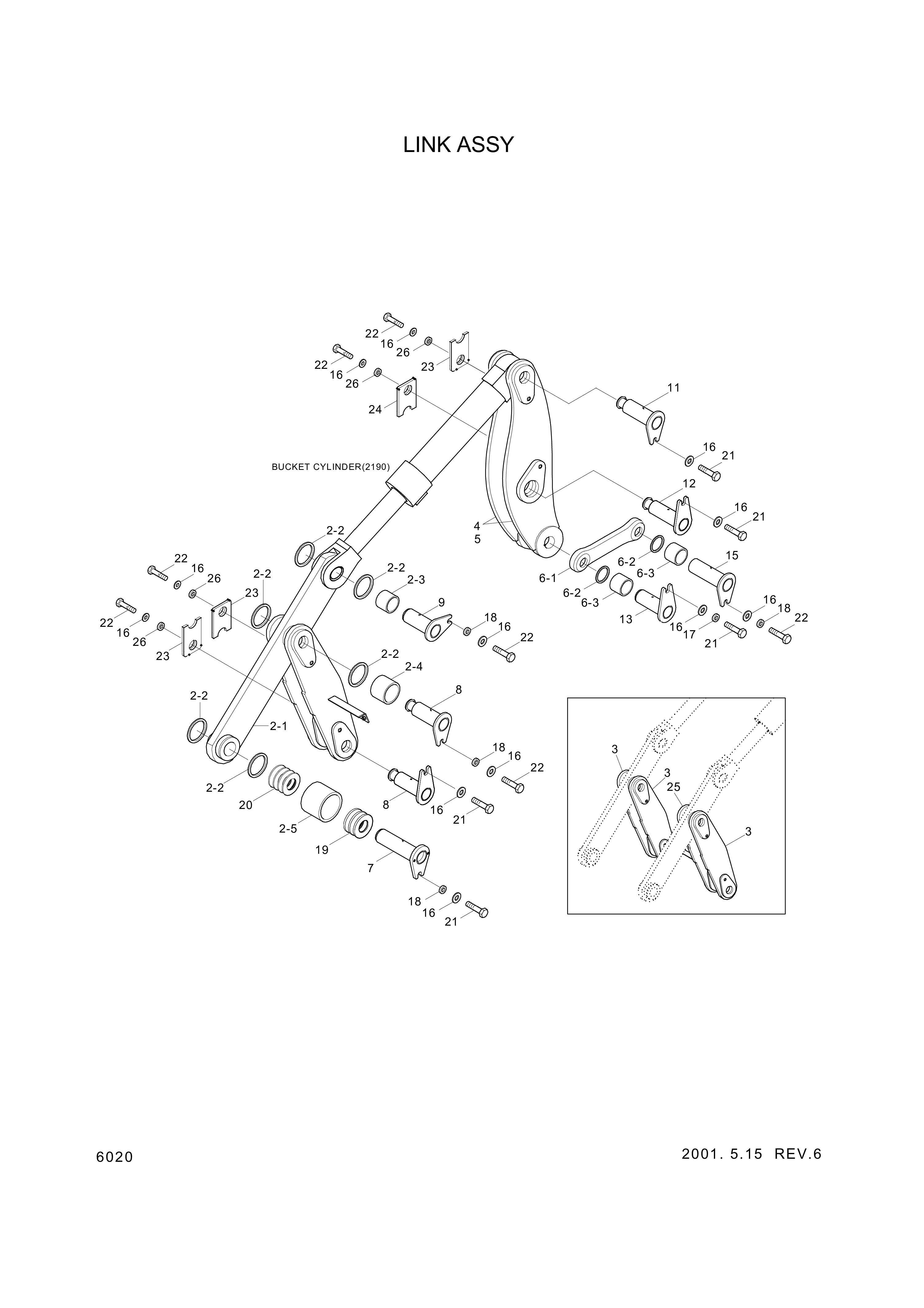 drawing for Hyundai Construction Equipment 61L7-30271 - LINK-CONTROL LH (figure 1)