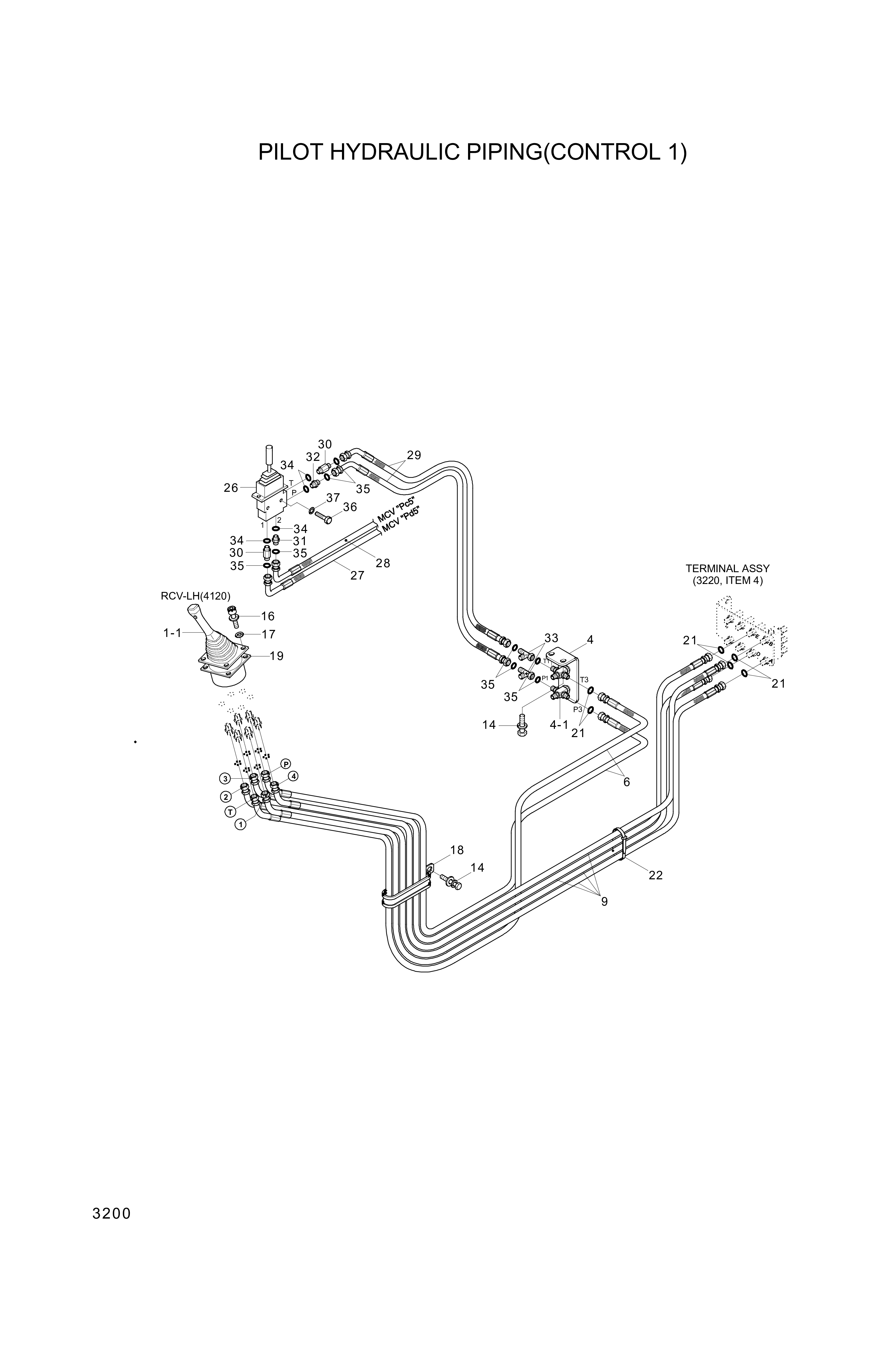 drawing for Hyundai Construction Equipment P930-042064 - HOSE ASSY-ORFS&THD (figure 3)