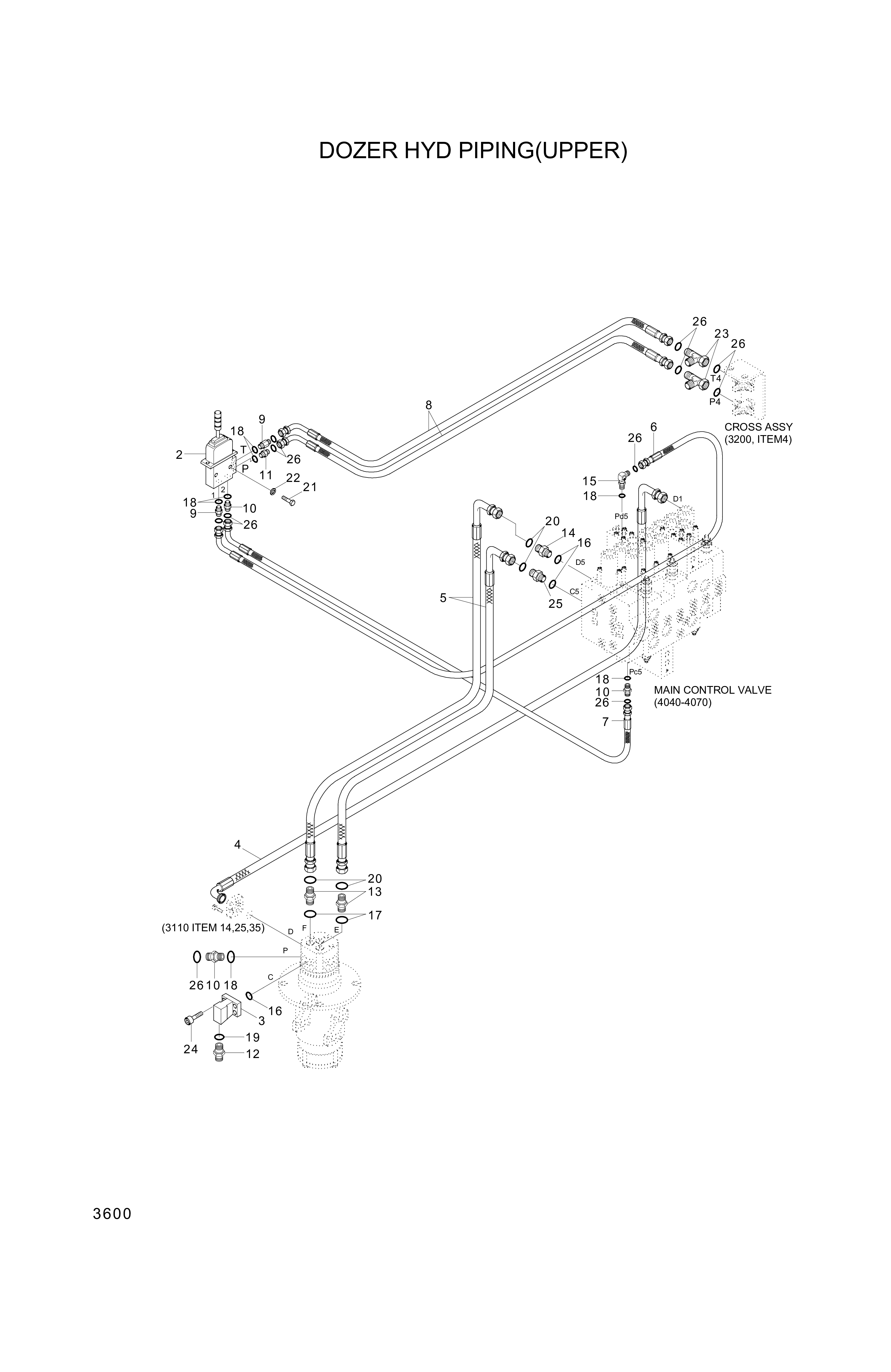 drawing for Hyundai Construction Equipment P930-042064 - HOSE ASSY-ORFS&THD (figure 4)