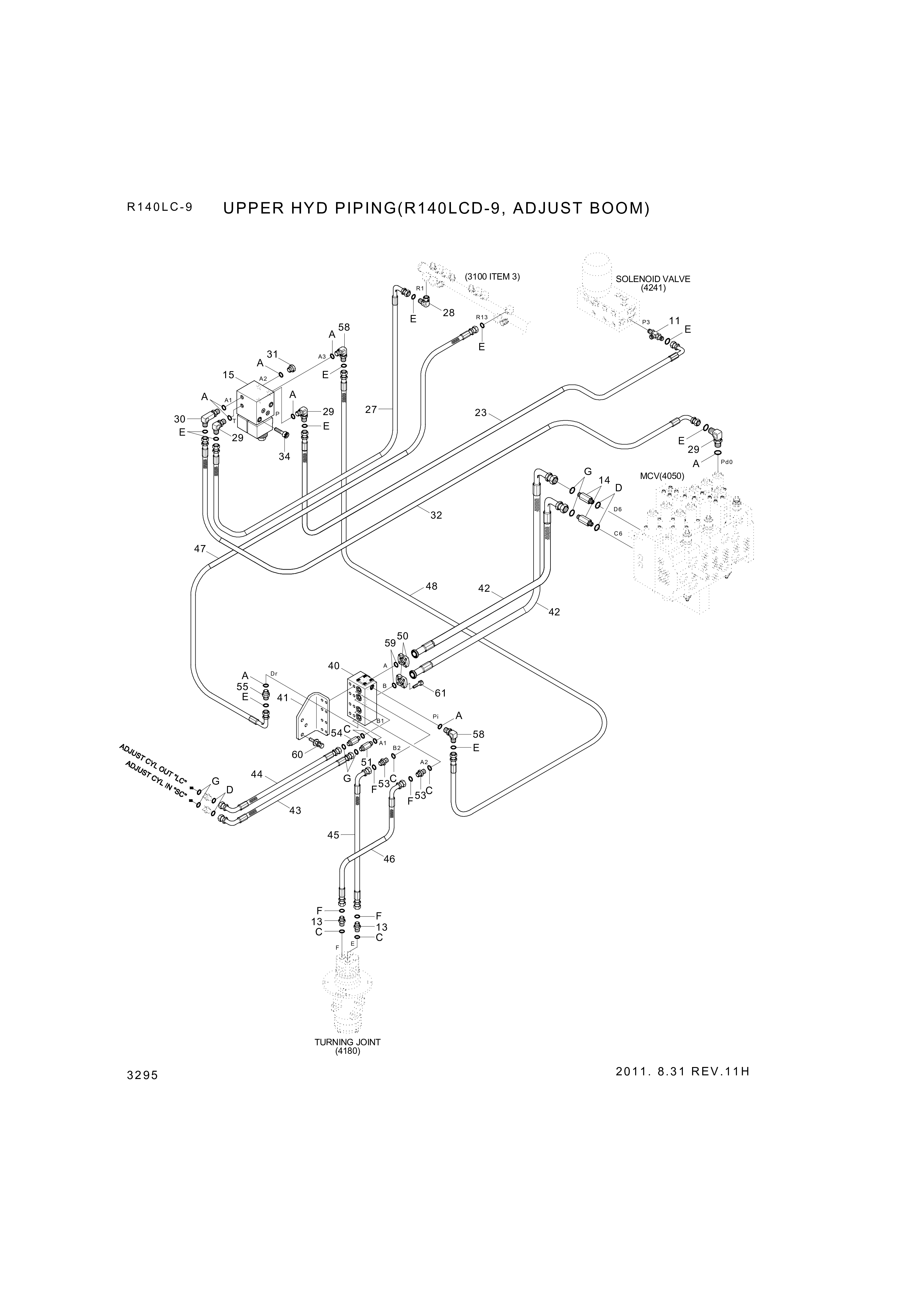 drawing for Hyundai Construction Equipment X420-042034 - HOSE ASSY-SYNF&ORFS (figure 2)