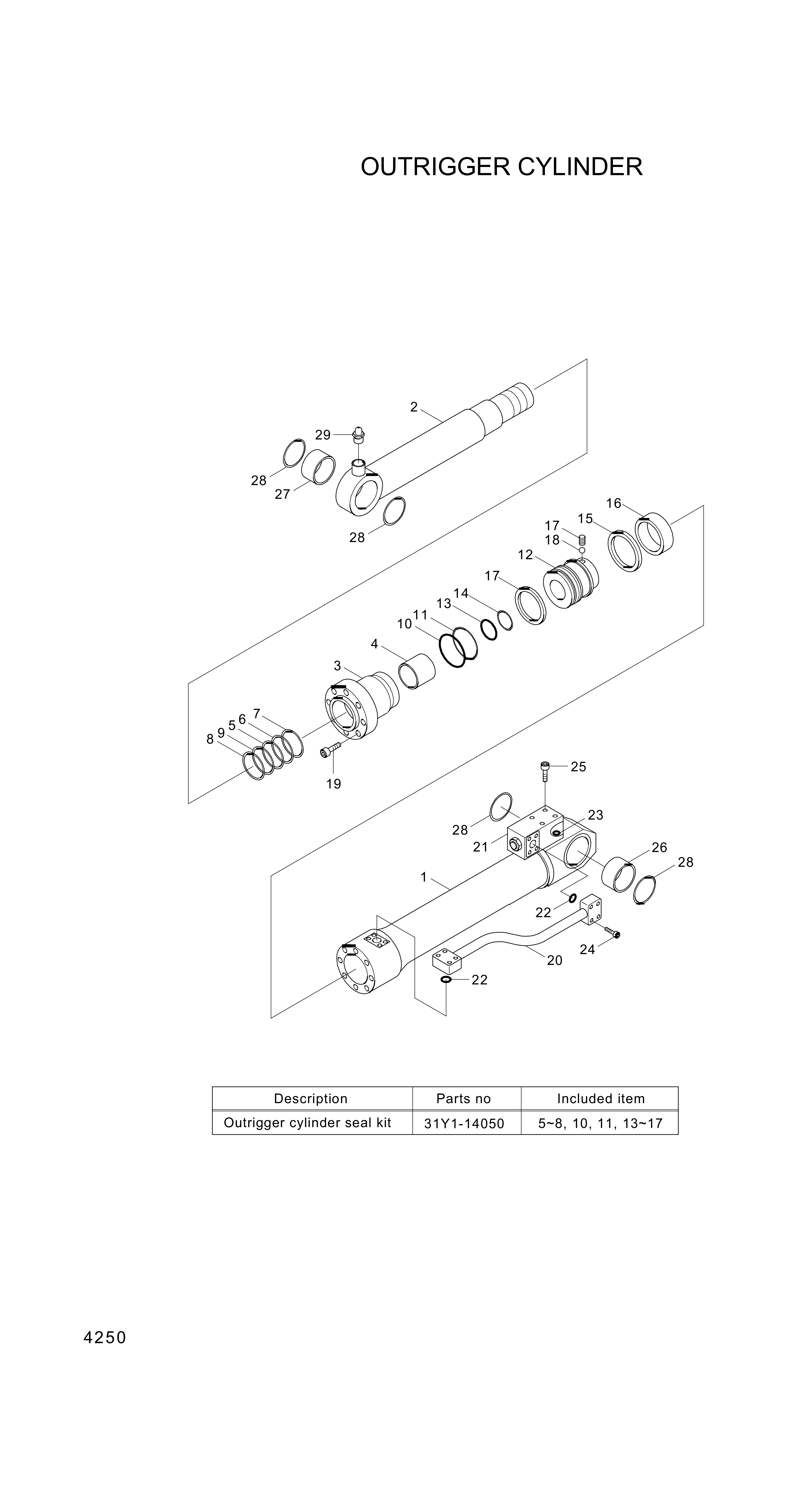 drawing for Hyundai Construction Equipment 31YC-12070 - BUSHING-PIN (figure 3)
