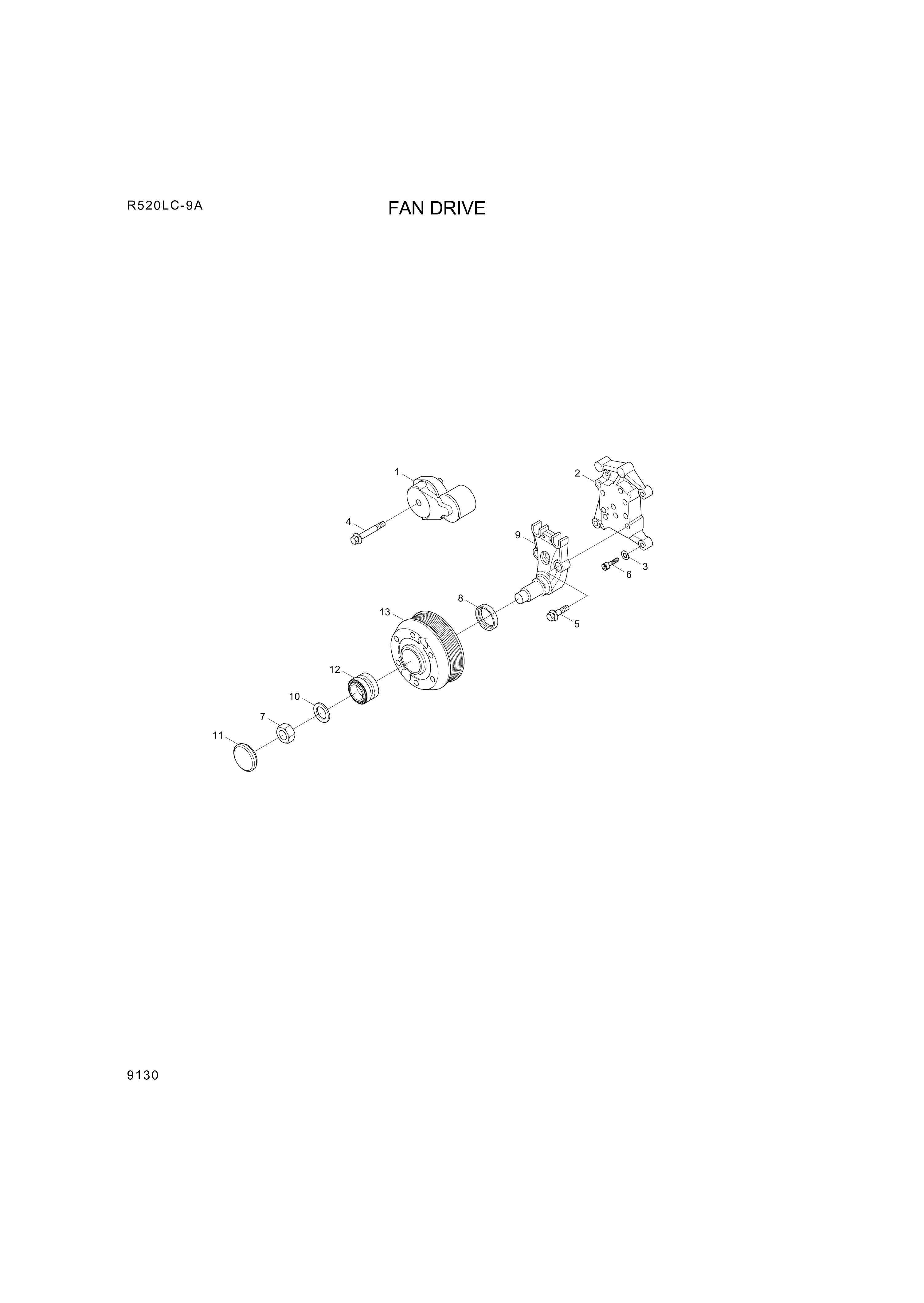 drawing for Hyundai Construction Equipment YUBP-05889 - HUB-FAN (figure 1)