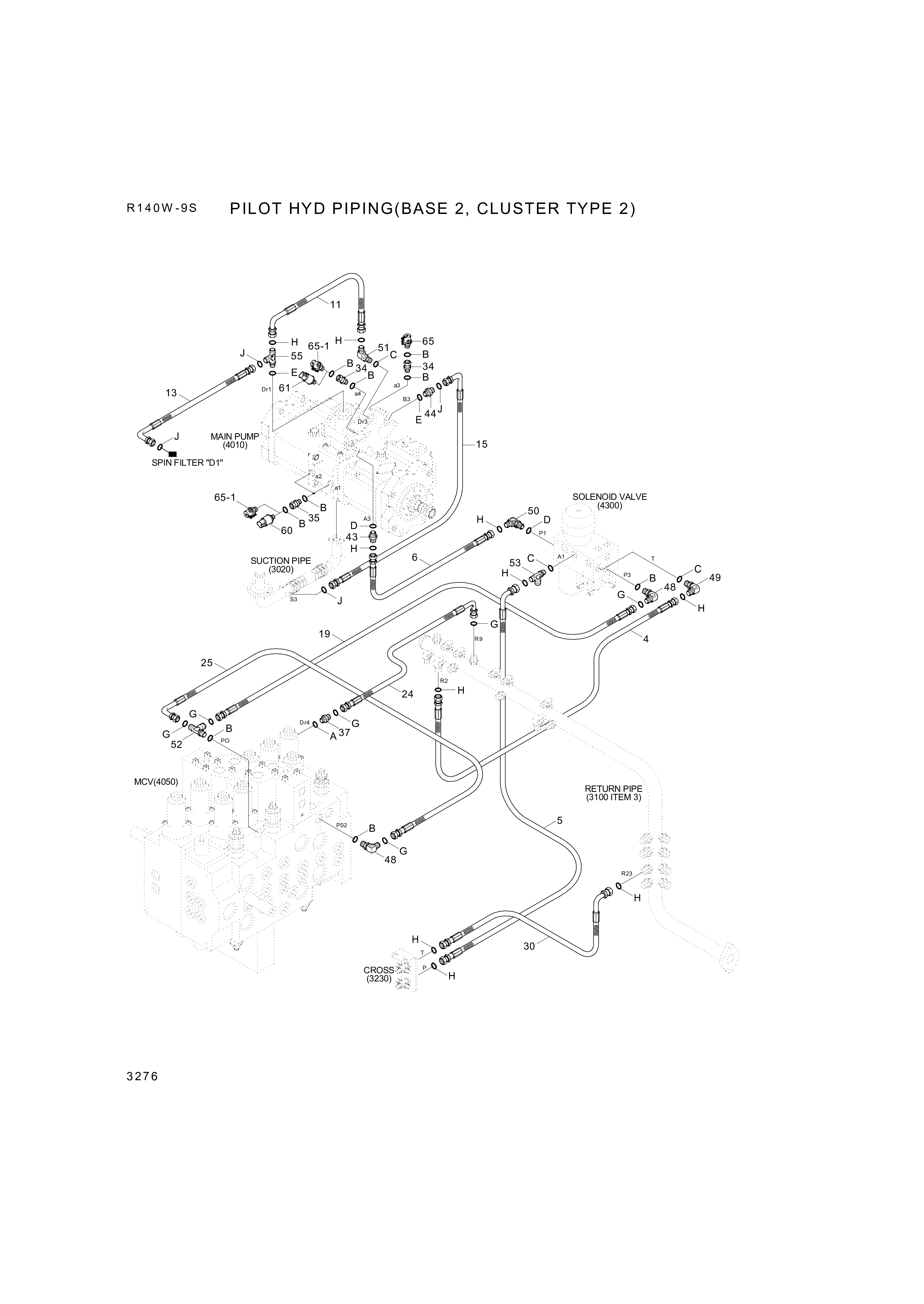 drawing for Hyundai Construction Equipment P930-122023 - HOSE ASSY-ORFS&THD (figure 3)