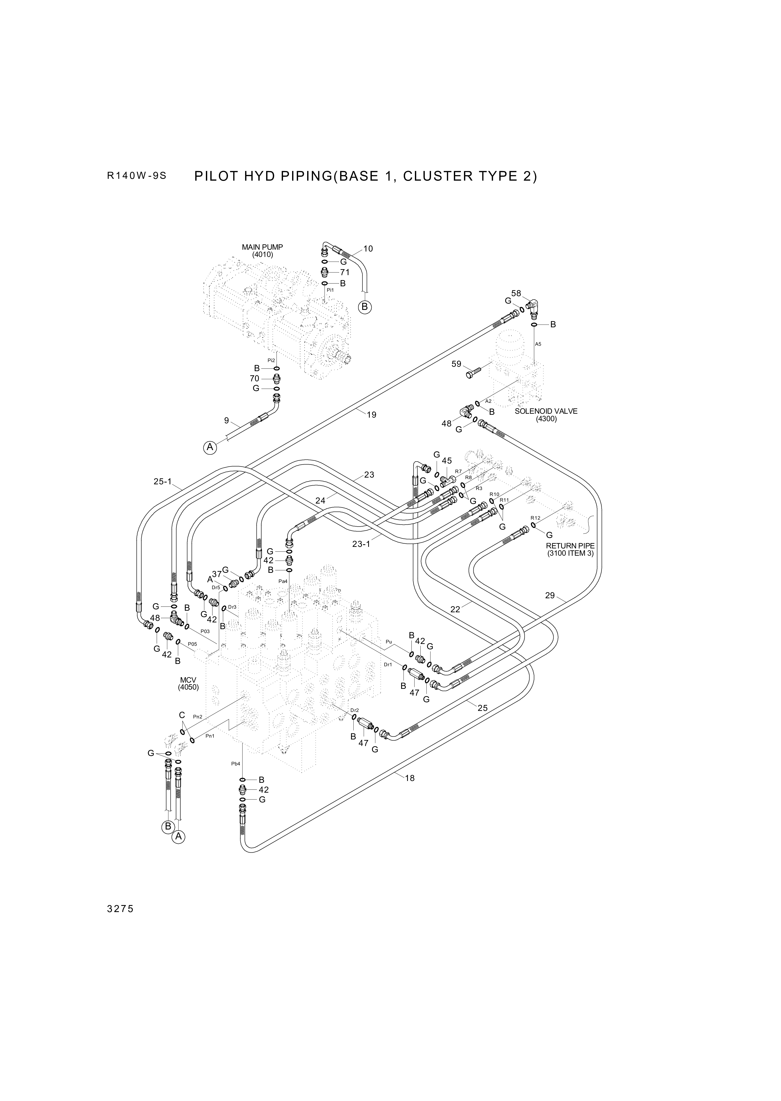 drawing for Hyundai Construction Equipment X420-042027 - HOSE ASSY-SYNF&ORFS (figure 2)