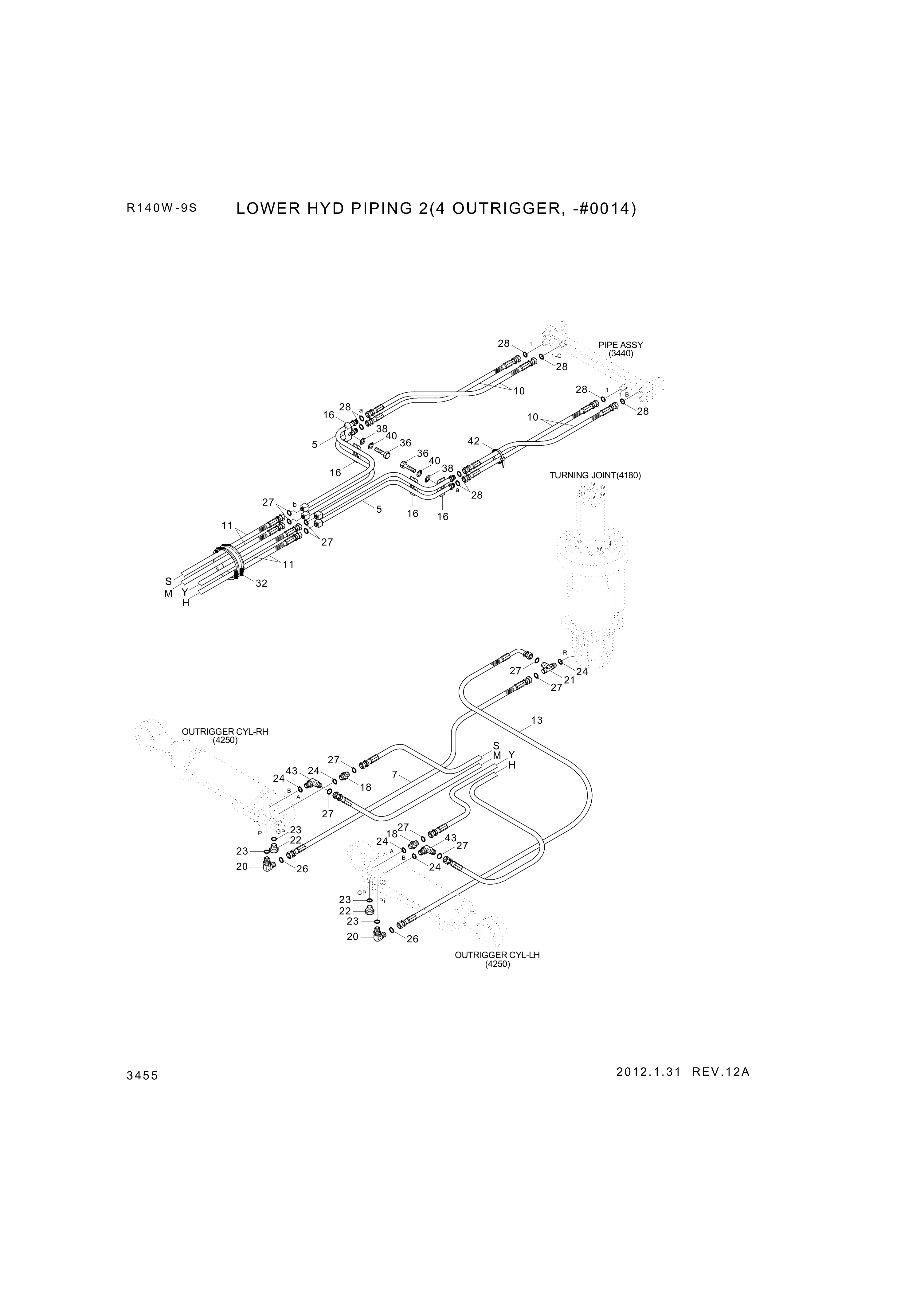 drawing for Hyundai Construction Equipment P933-044054 - HOSE ASSY-ORFS&THD (figure 5)