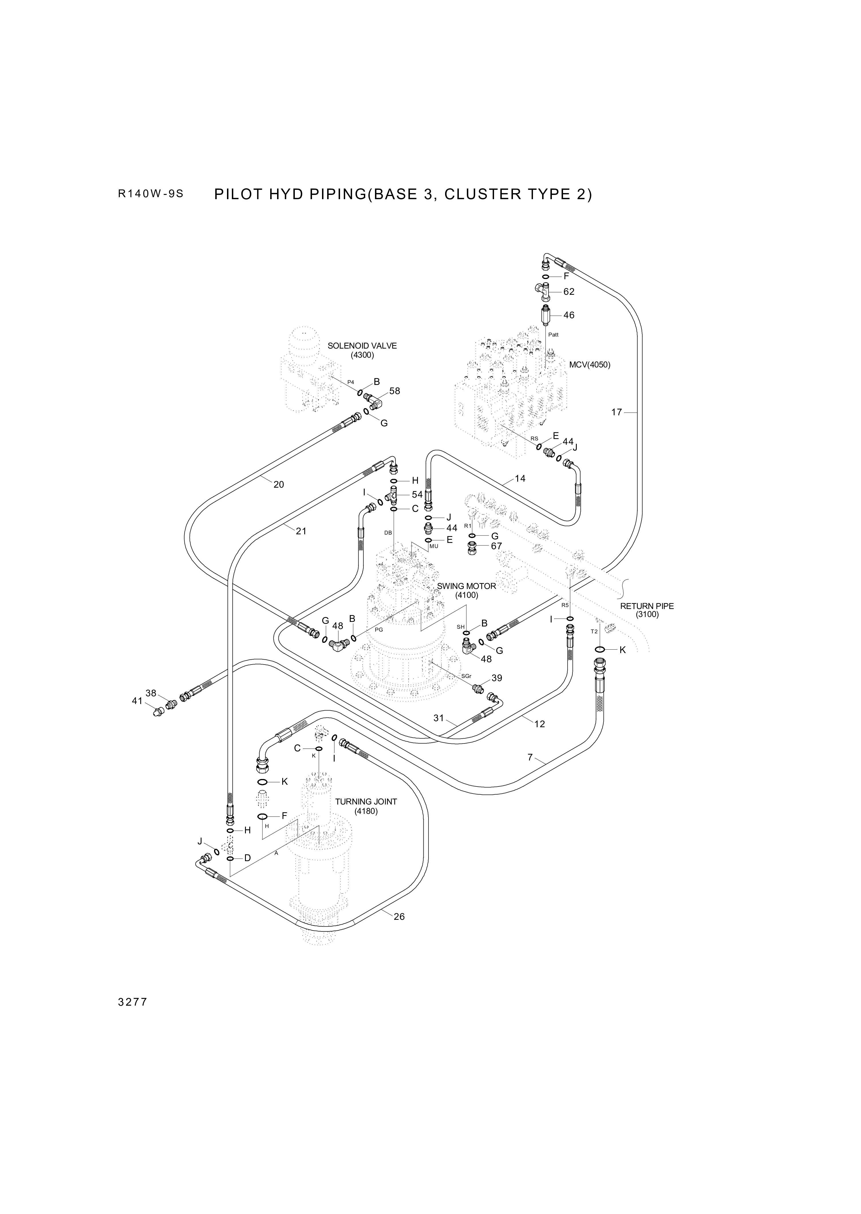 drawing for Hyundai Construction Equipment P930-062007 - HOSE ASSY-ORFS&THD (figure 3)