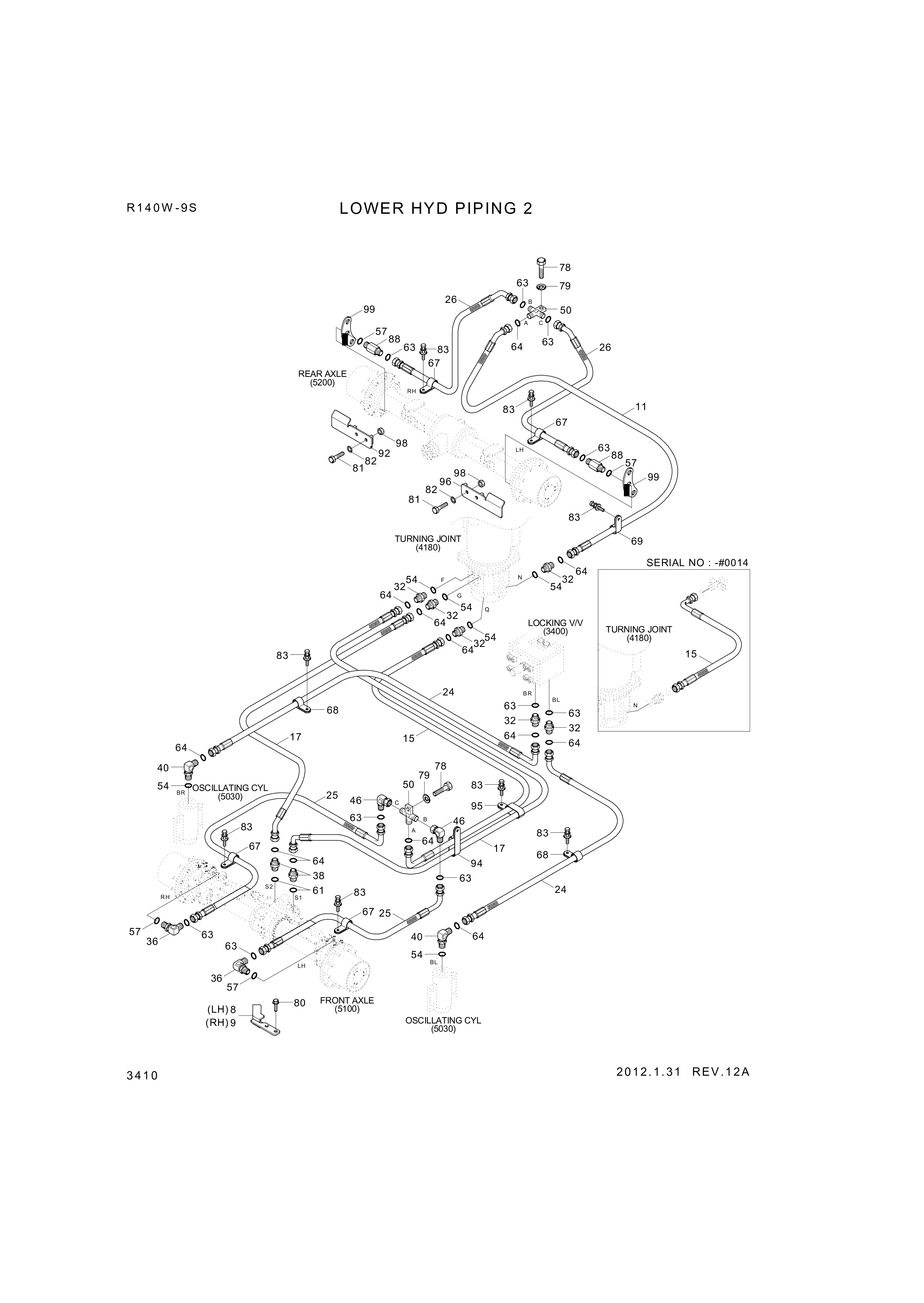Technical drawing of Hyundai Construction Equipment P933-067027 HOSE ASSY-ORFS&amp;THD with dimensions and layout