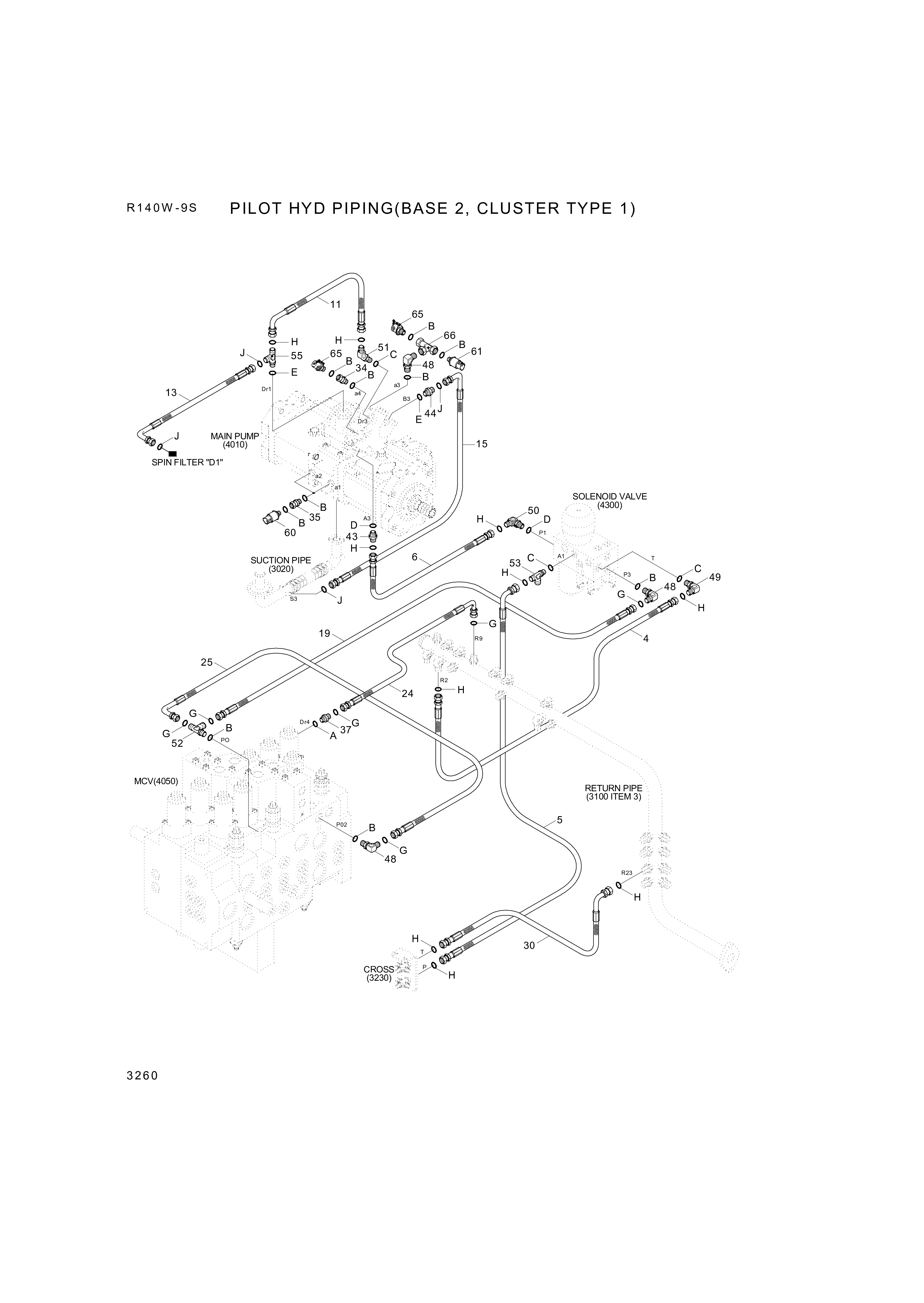 drawing for Hyundai Construction Equipment P930-122023 - HOSE ASSY-ORFS&THD (figure 4)