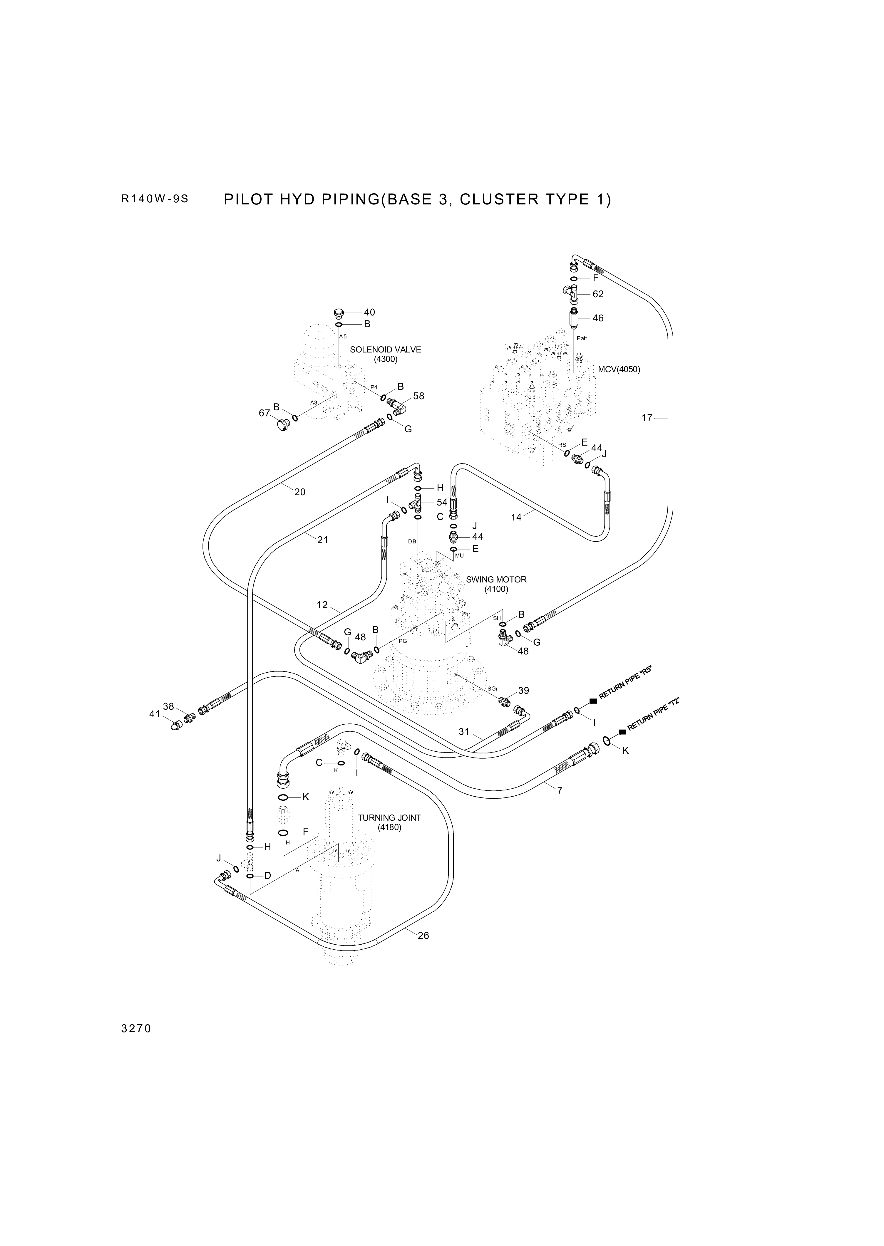 drawing for Hyundai Construction Equipment P930-062007 - HOSE ASSY-ORFS&THD (figure 4)