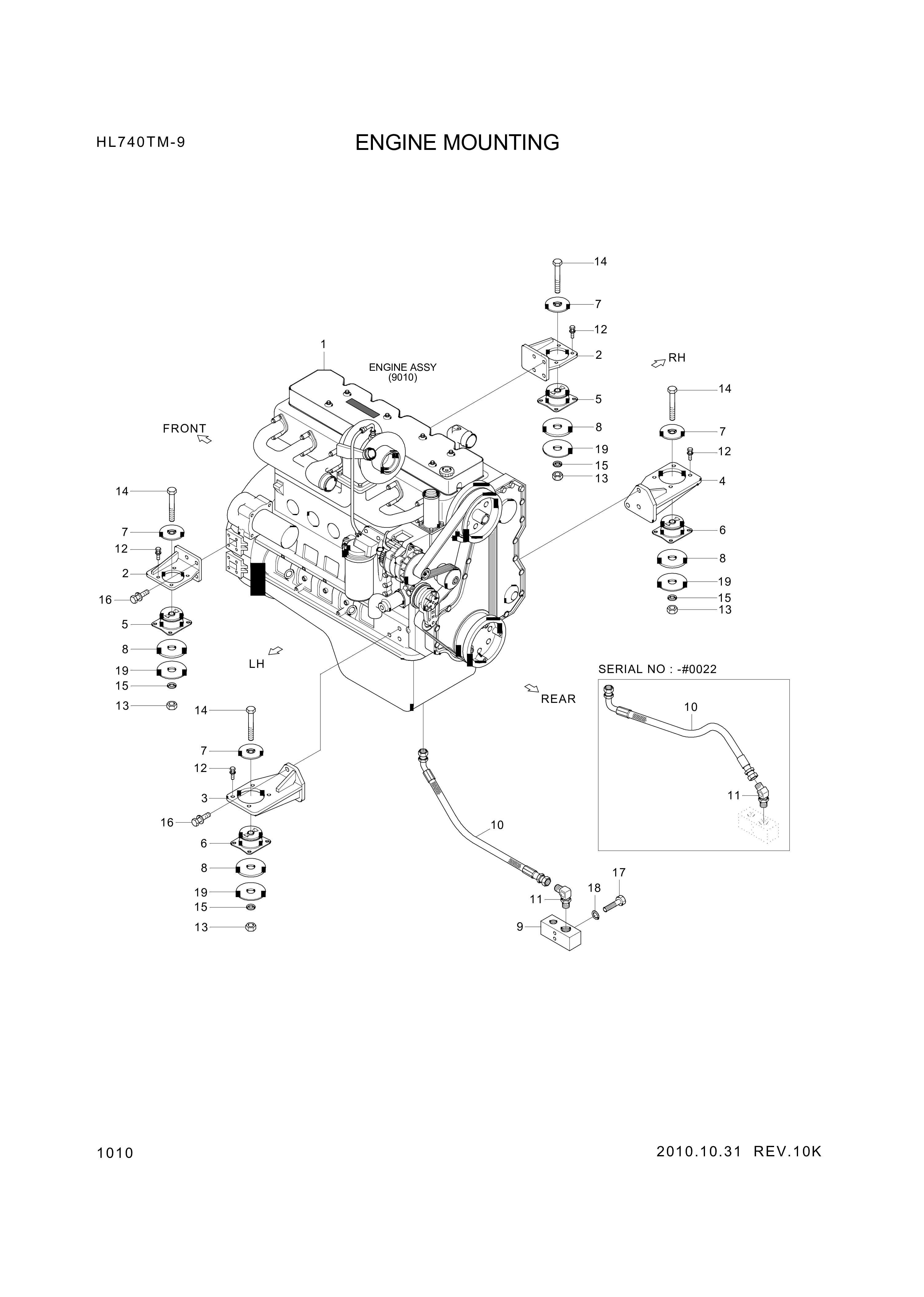 drawing for Hyundai Construction Equipment 11LN-00010 - ENGINE ASSY (figure 1)