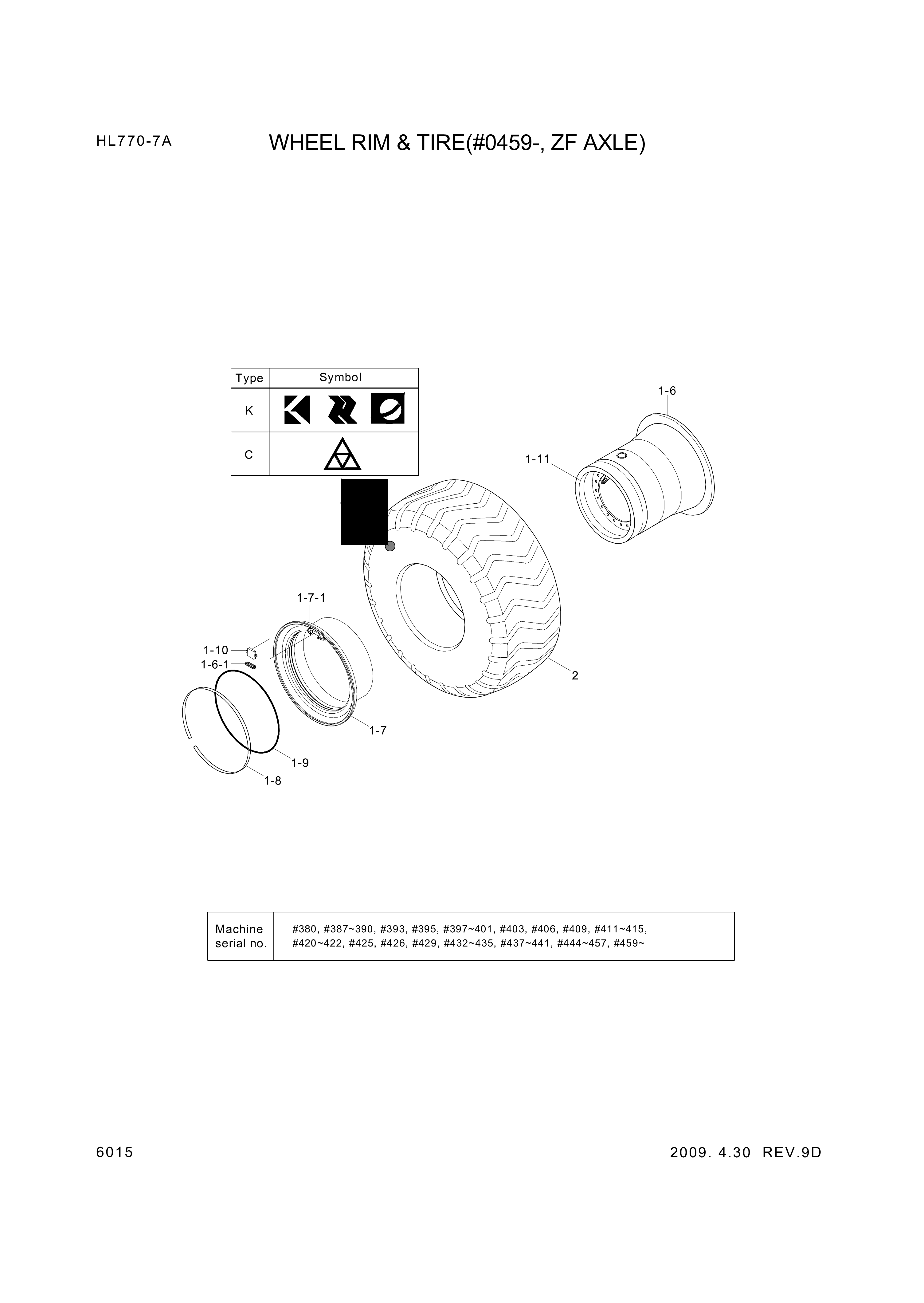 drawing for Hyundai Construction Equipment 81L1-1011 - TIRE (figure 4)