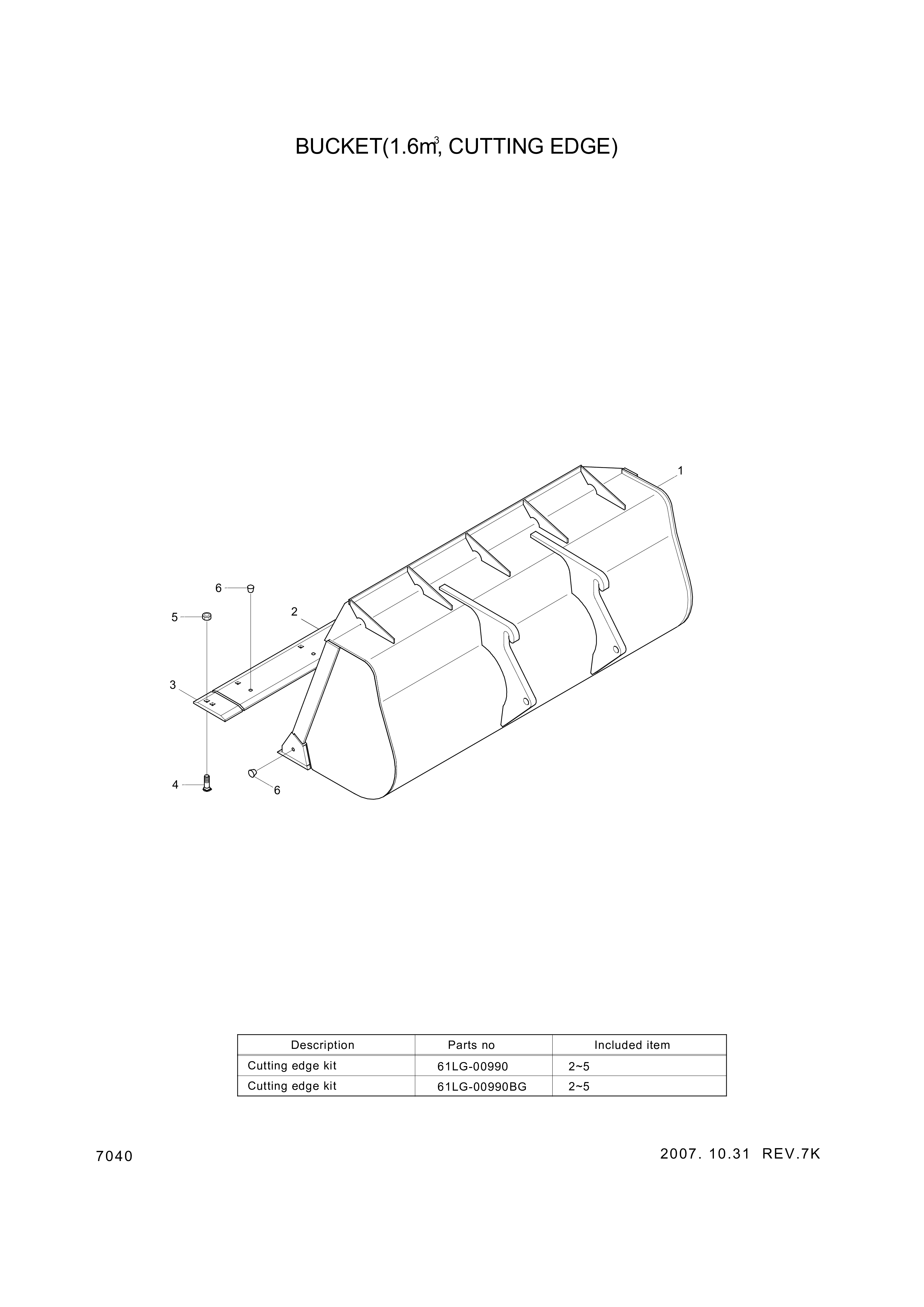 drawing for Hyundai Construction Equipment 61L8-20030BG - BUCKET (figure 2)