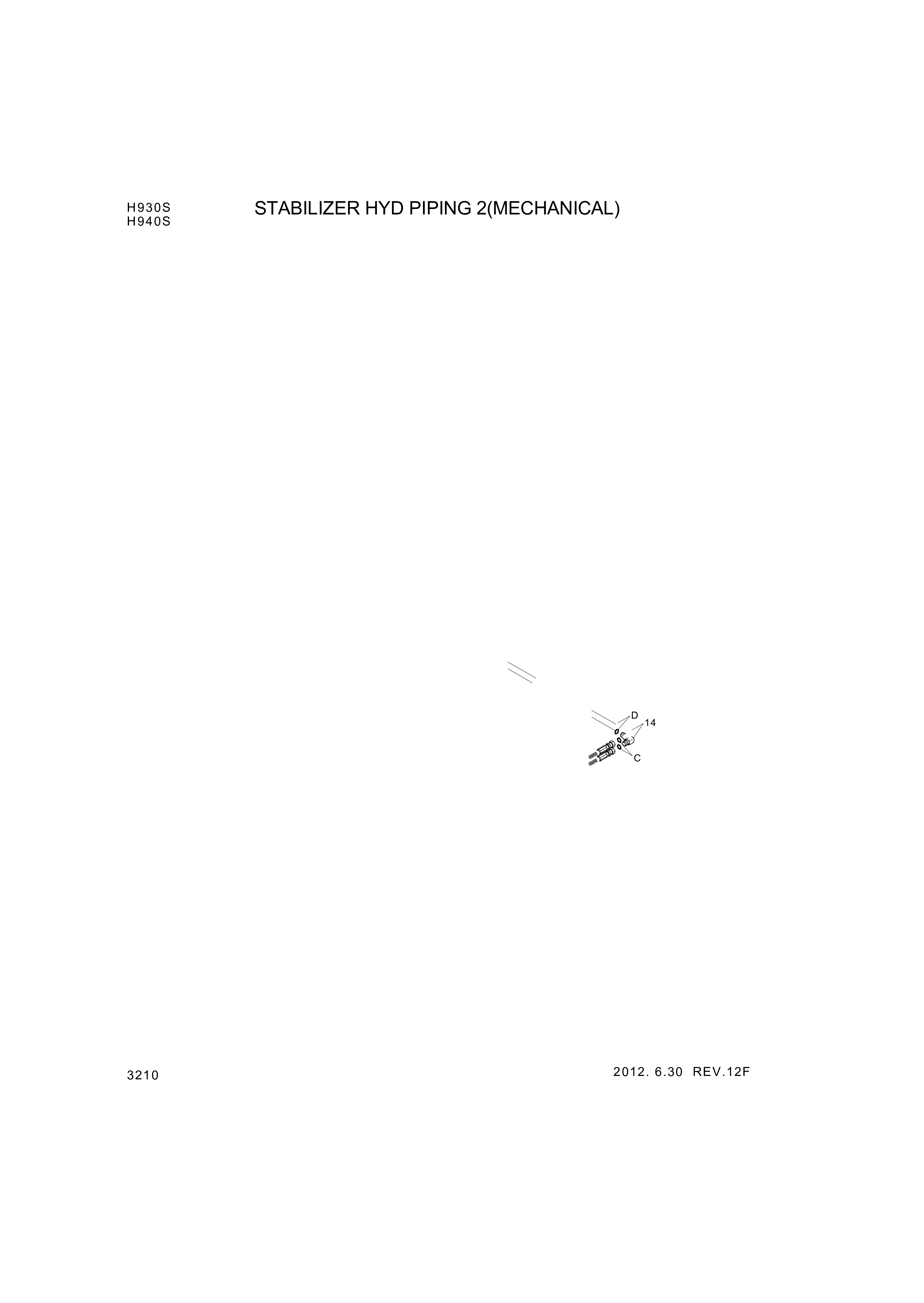 Technical drawing of Hyundai Construction Equipment P930-046026 HOSE ASSY-ORFS&amp;THD with dimensions and layout (figure 3)