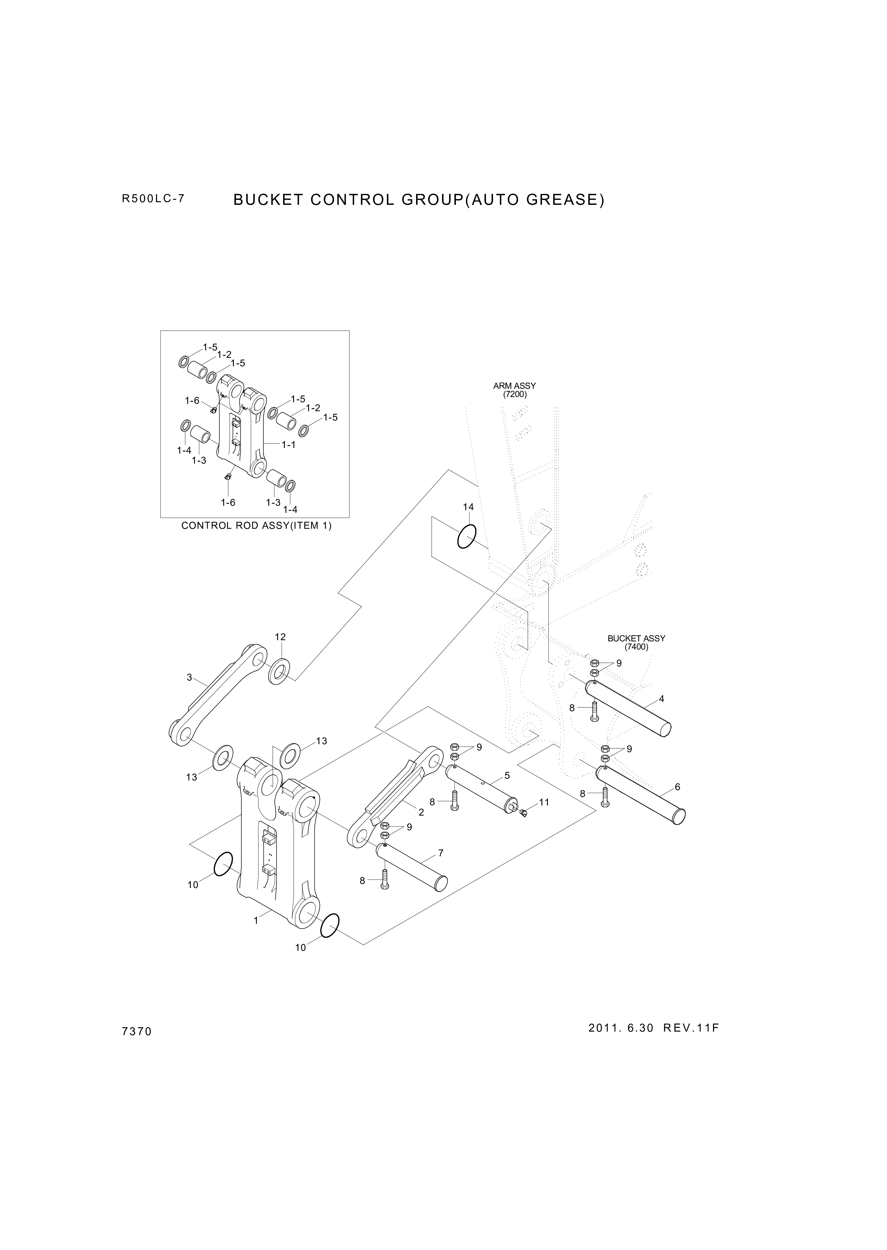drawing for Hyundai Construction Equipment 61EN-13400 - BUSHING-PIN (figure 5)