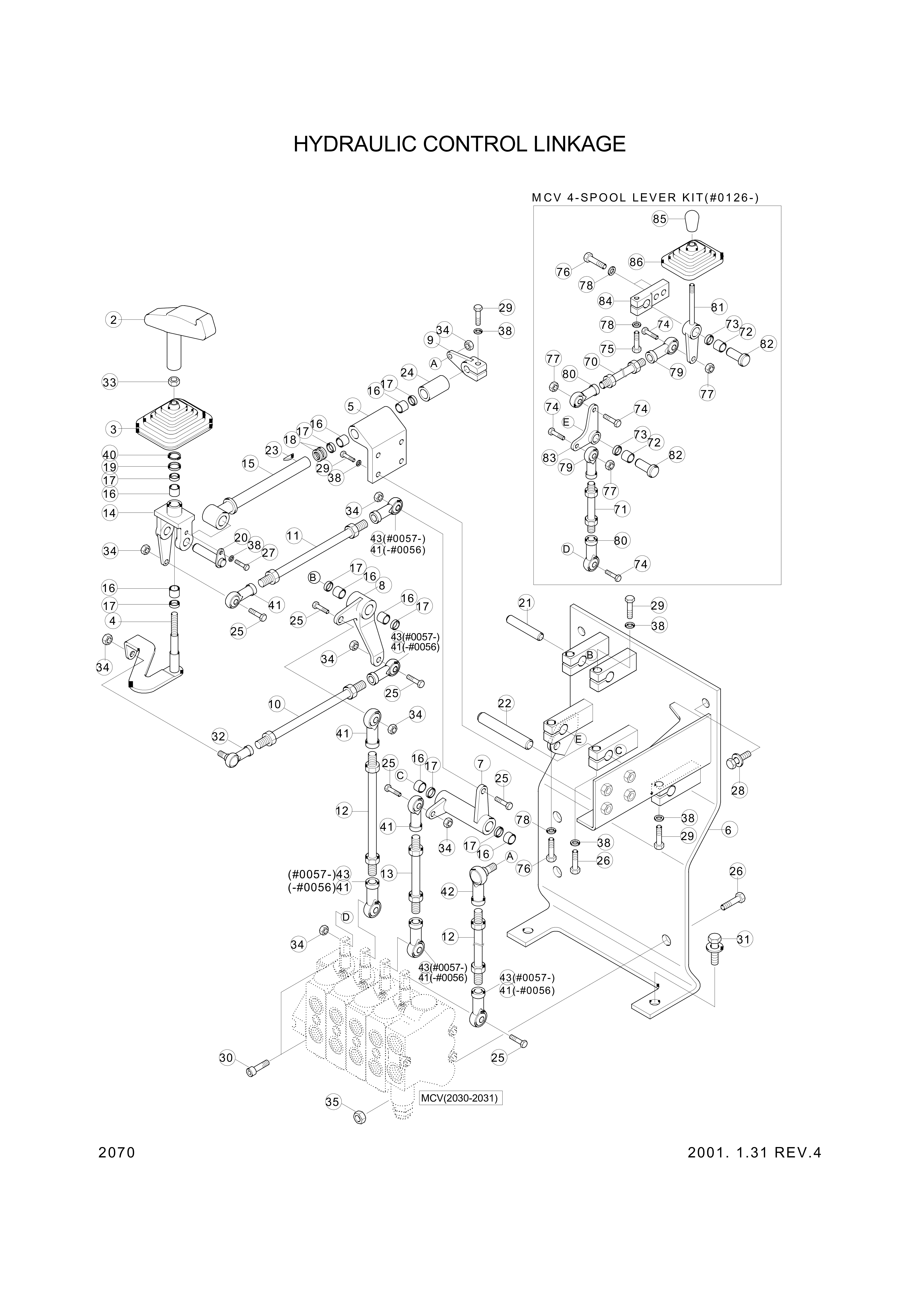 Technical drawing of Hyundai Construction Equipment 35D1-40290 BELLCRANK with dimensions and layout