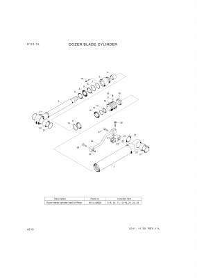 Technical drawing of Hyundai Construction Equipment 31YC-12080 BUSHING-PIN with dimensions and layout (figure 3)