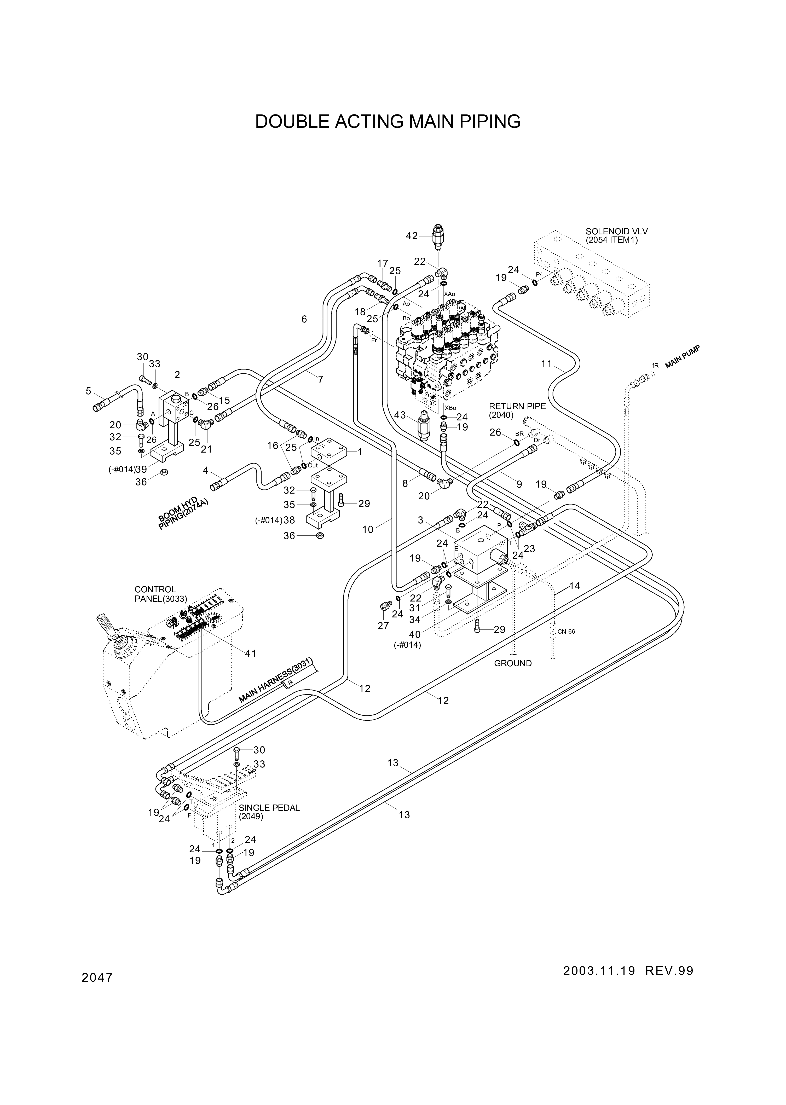 drawing for Hyundai Construction Equipment P101-112128 - CONNECTOR-LONG (figure 3)
