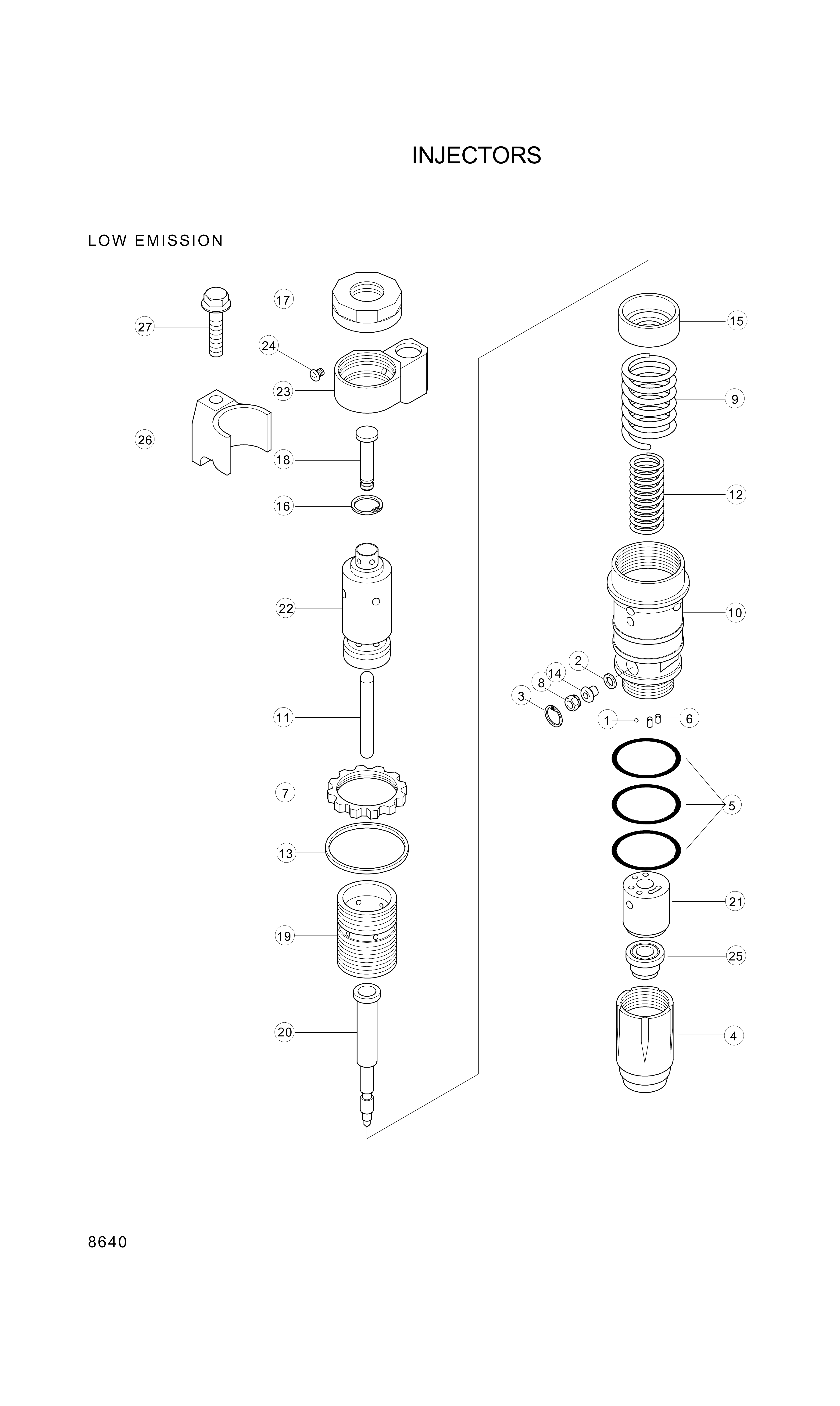 drawing for Hyundai Construction Equipment YUBP-05659 - CUP-INJECTOR (figure 1)